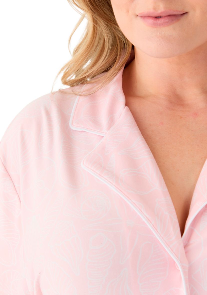 Plus Size Long Sleeve Knit Sleep Shirt