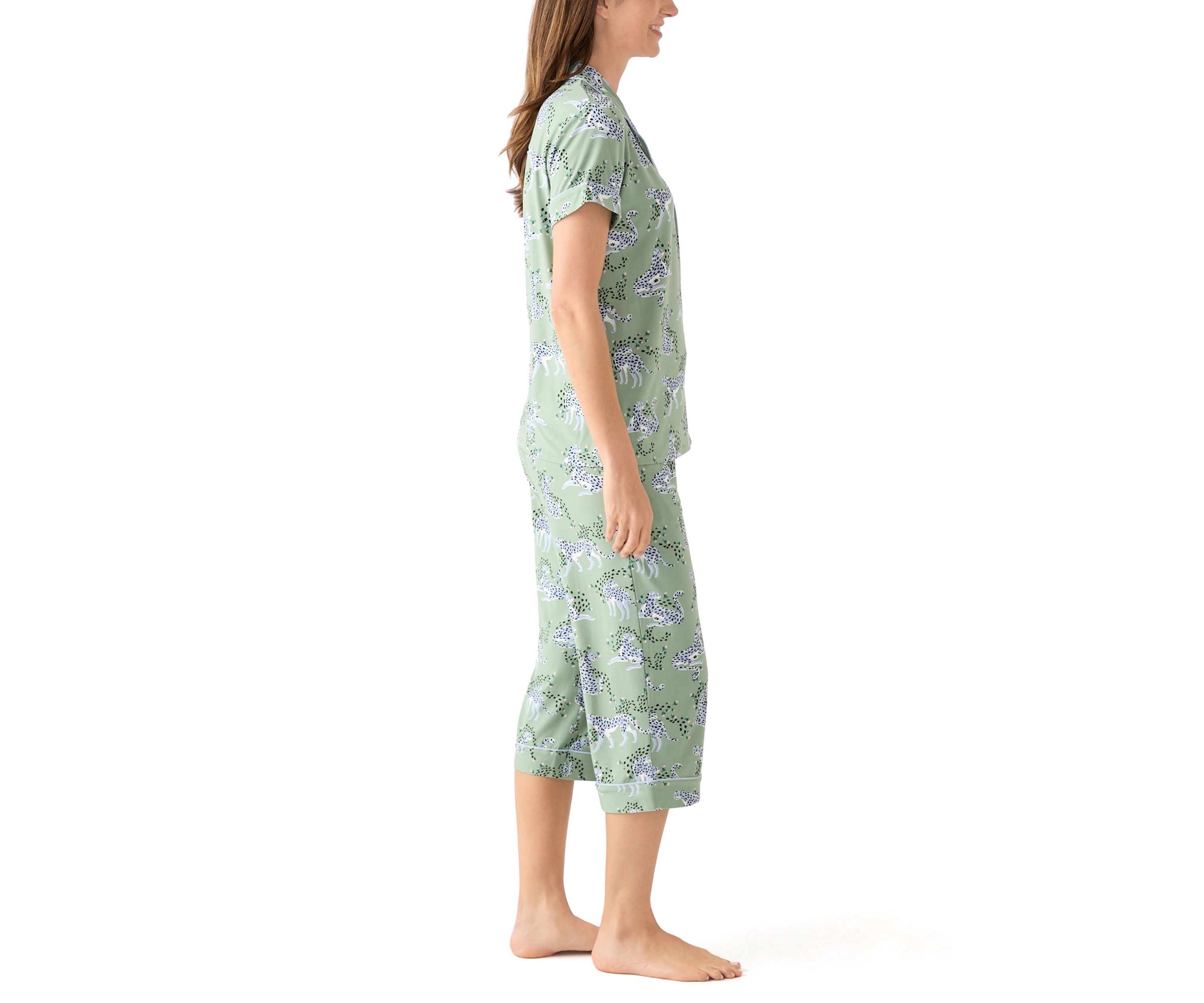 Yummy Printed Notch Collar Pajama Set