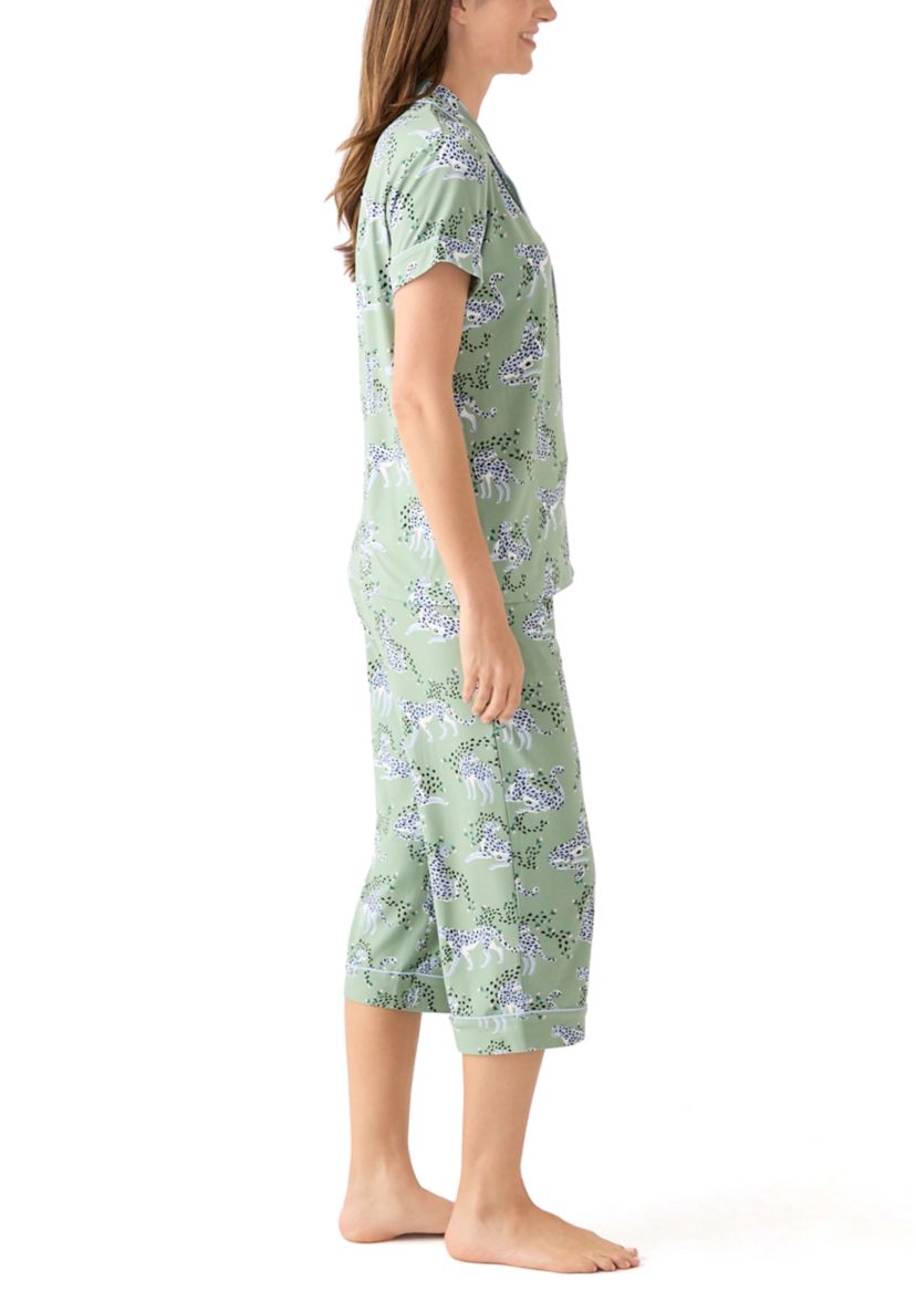 Yummy Printed Notch Collar Pajama Set