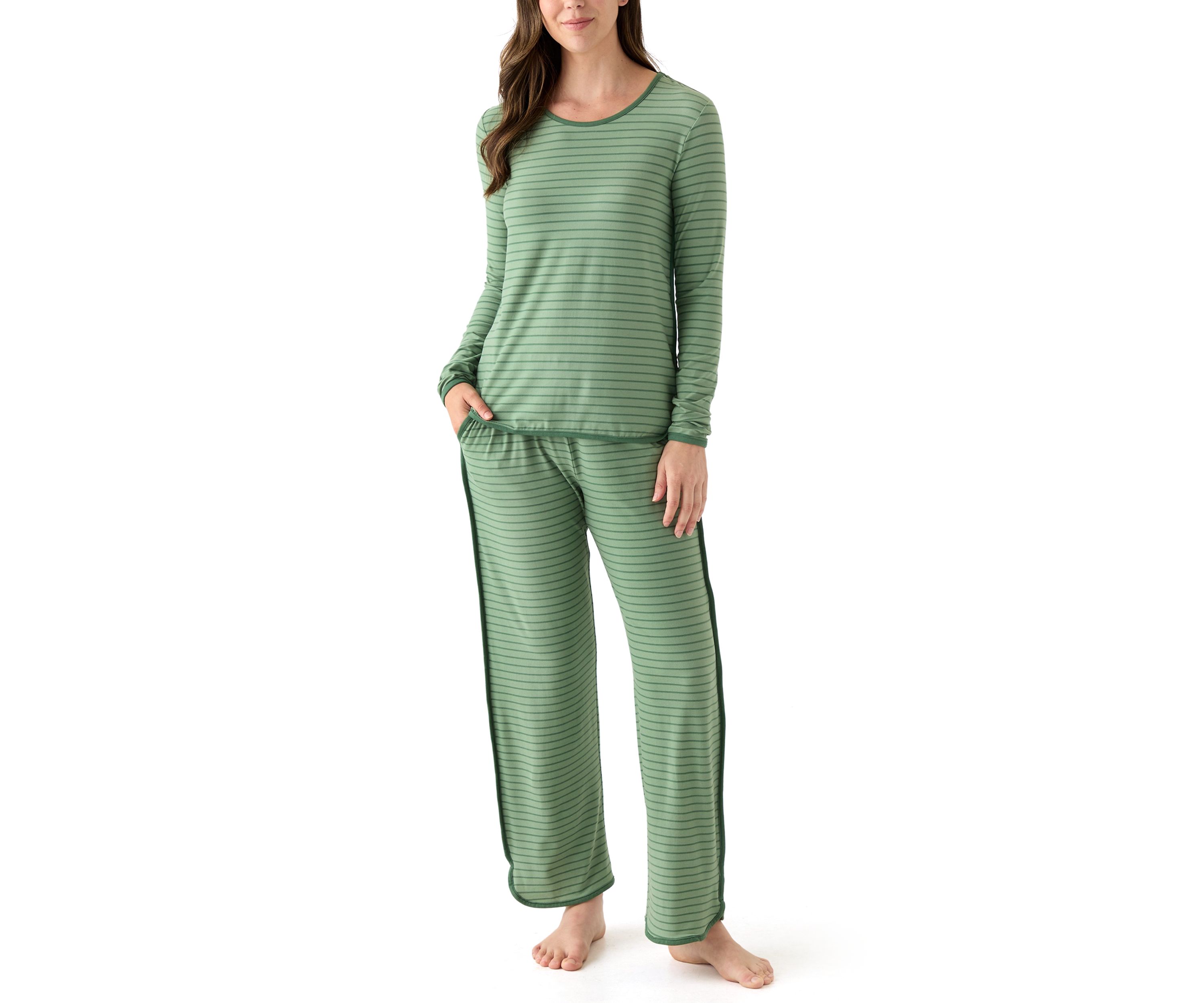 Womens Long Sleeve Pajama Top and Pants Set