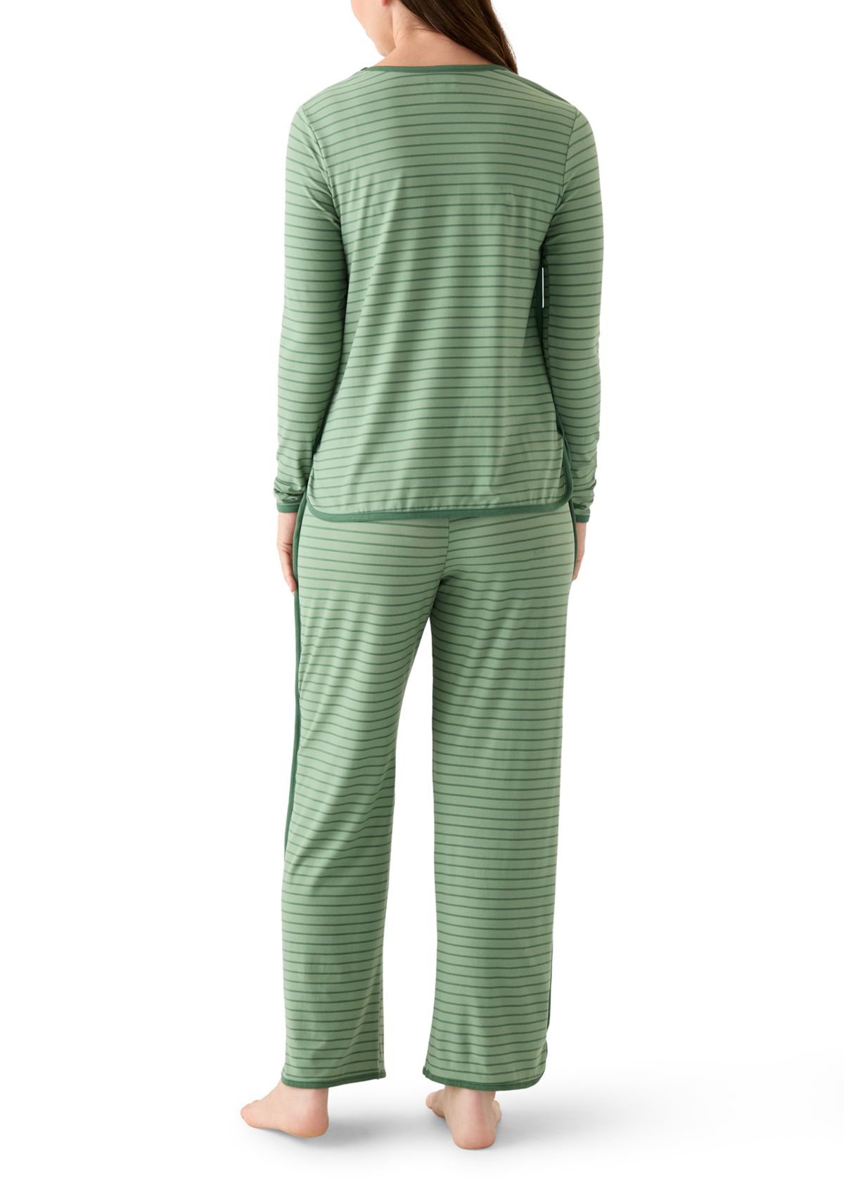 Womens Long Sleeve Pajama Top and Pants Set