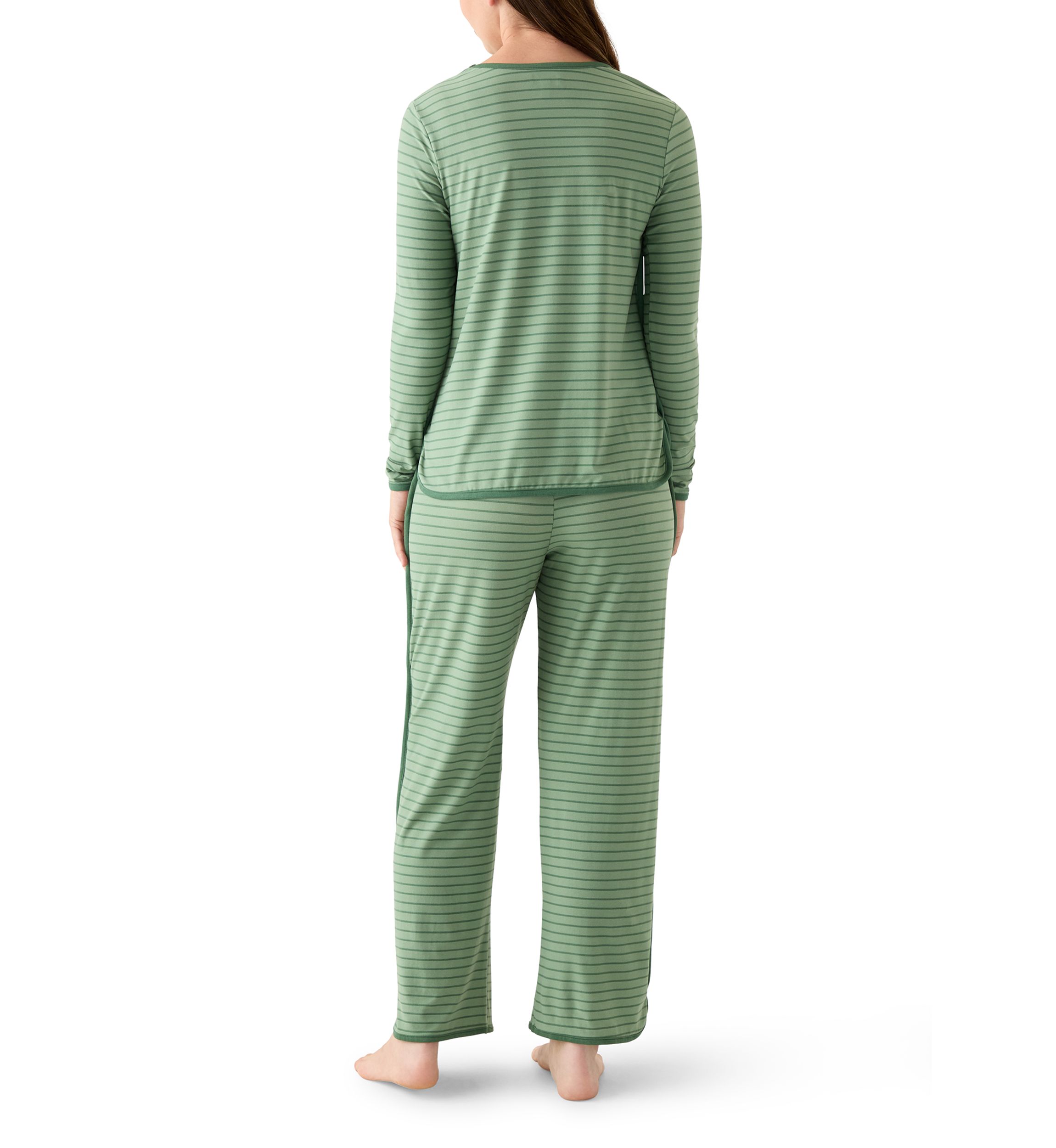 Womens Long Sleeve Pajama Top and Pants Set