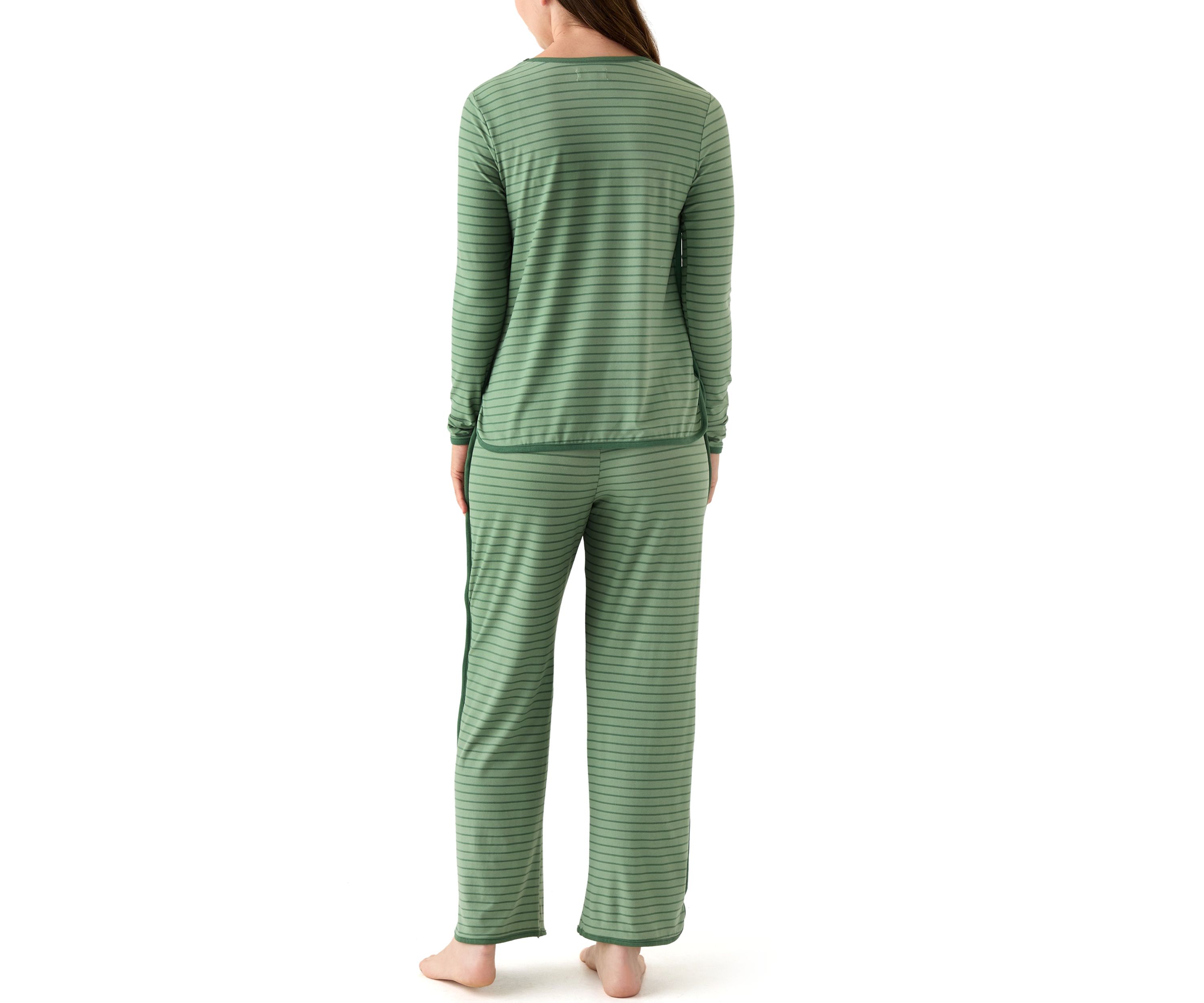 Womens Long Sleeve Pajama Top and Pants Set