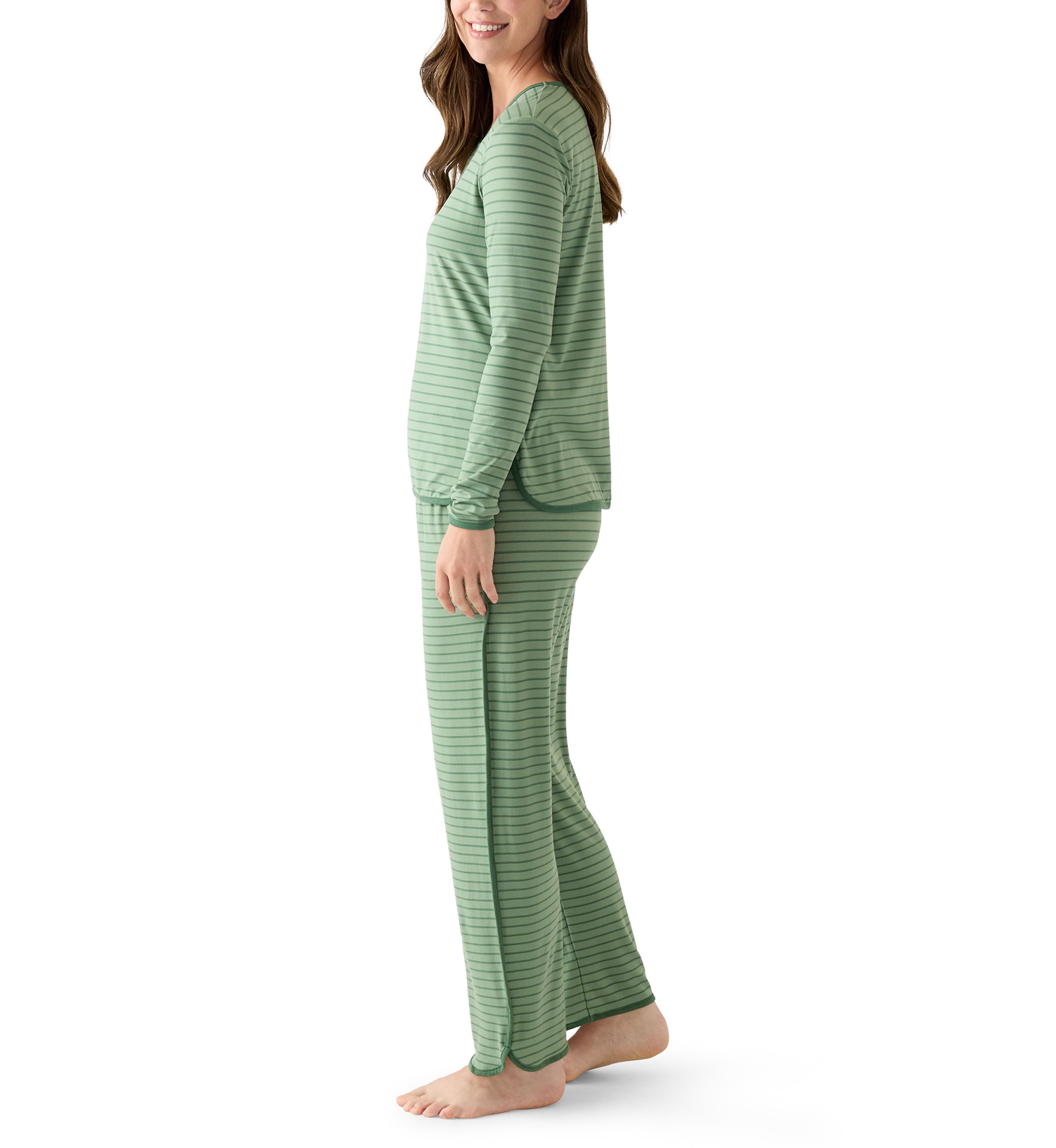 Womens Long Sleeve Pajama Top and Pants Set