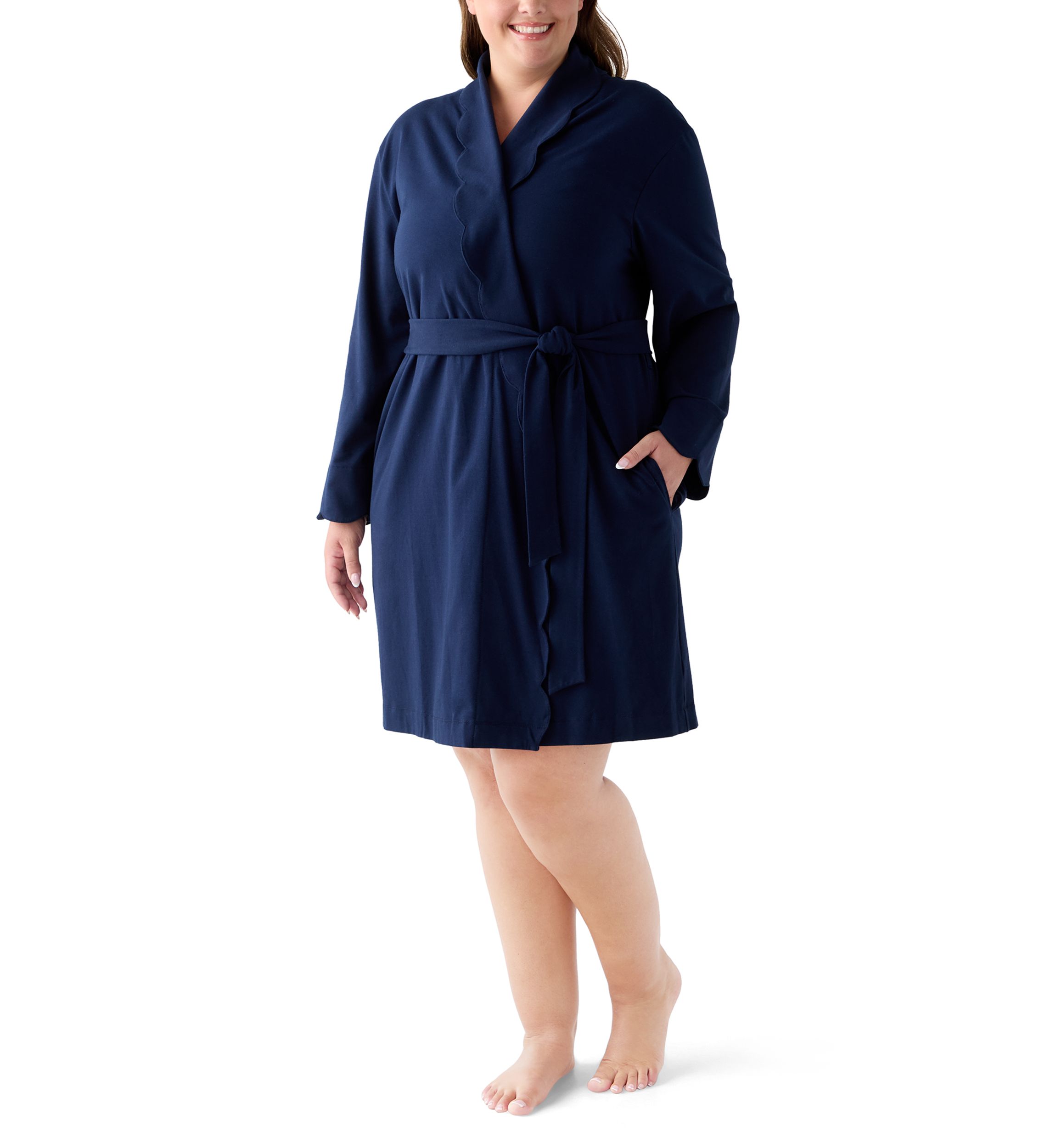 Plus Size Scalloped Robe