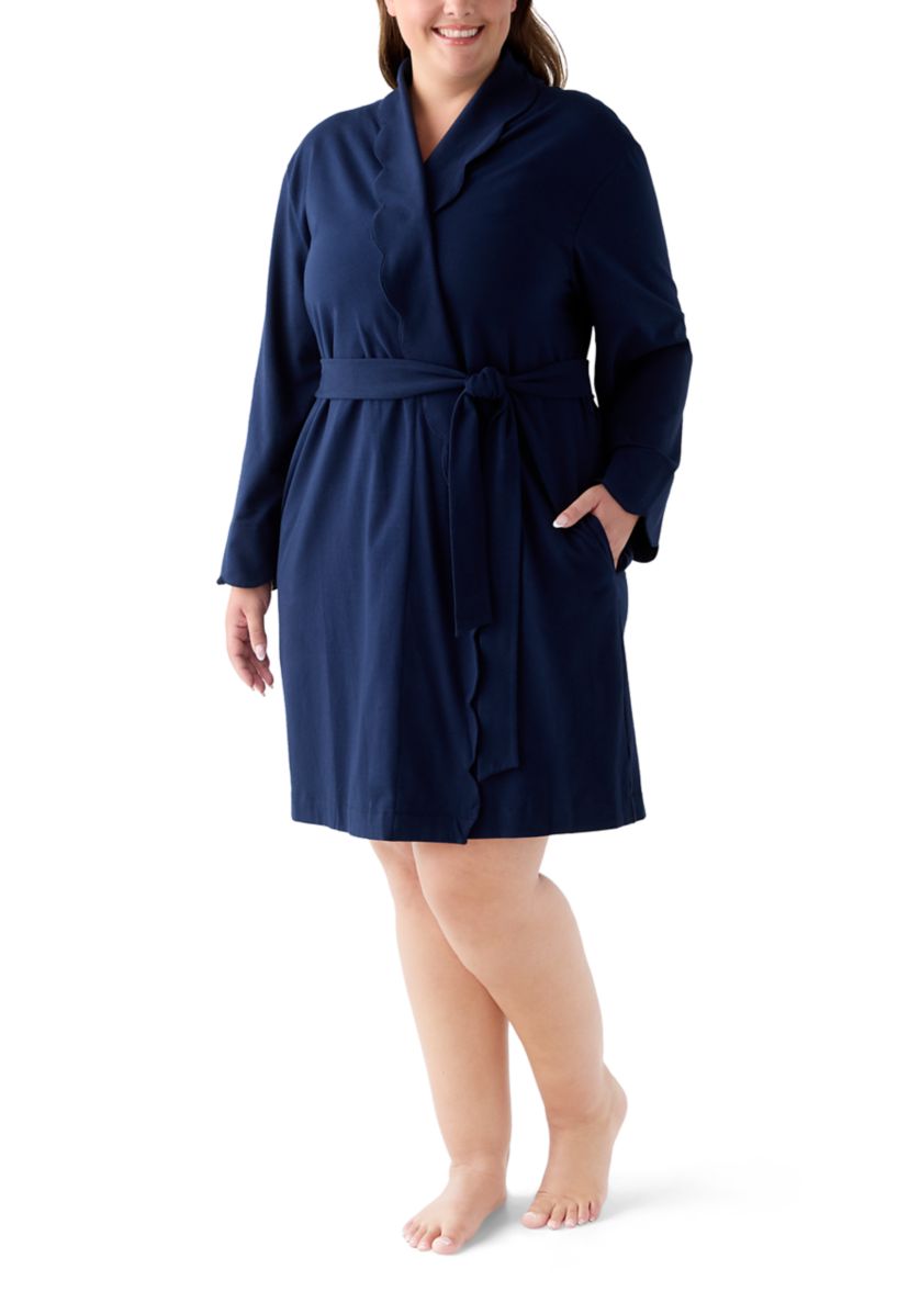 Plus Size Scalloped Robe