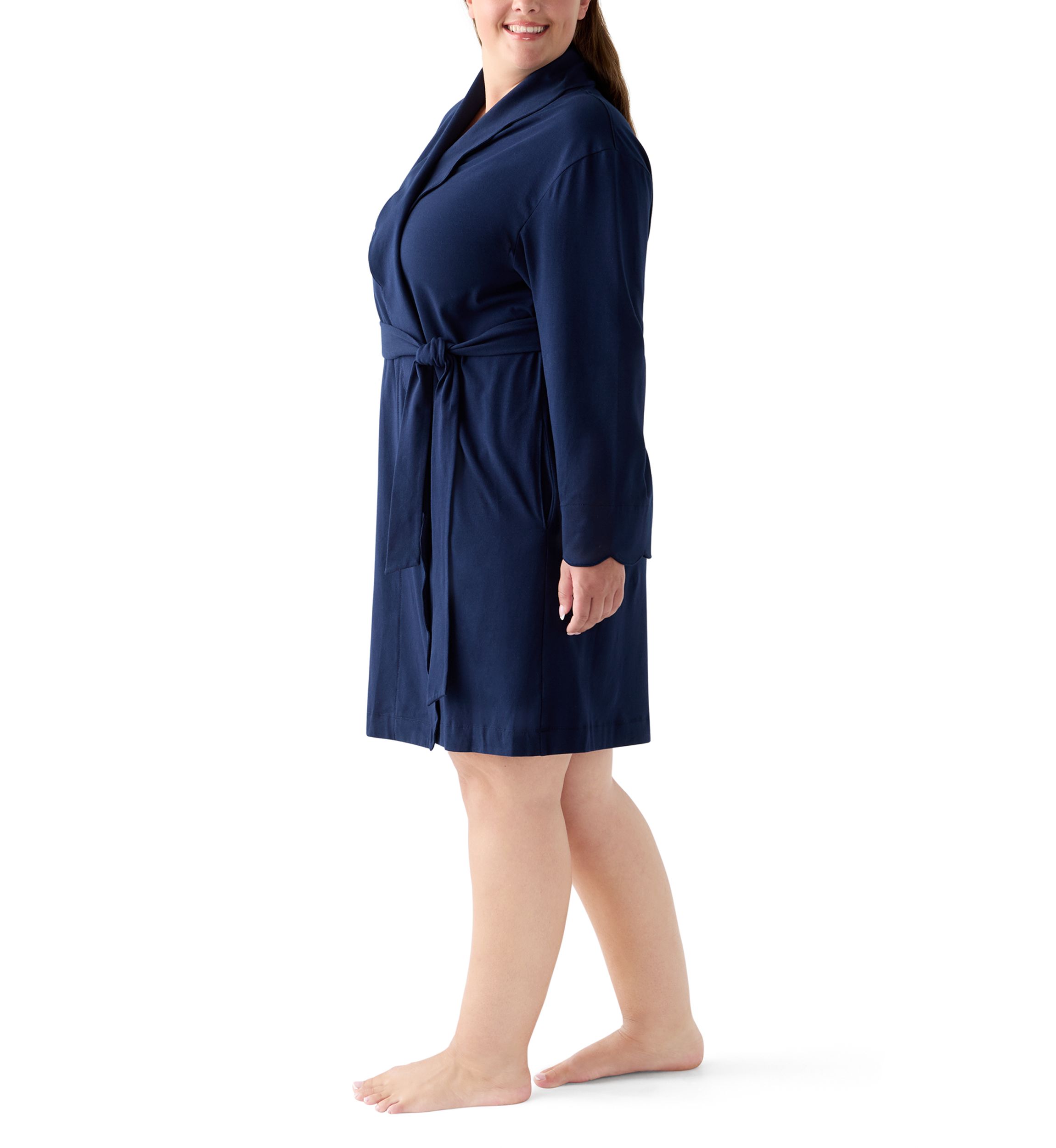 Plus Size Scalloped Robe
