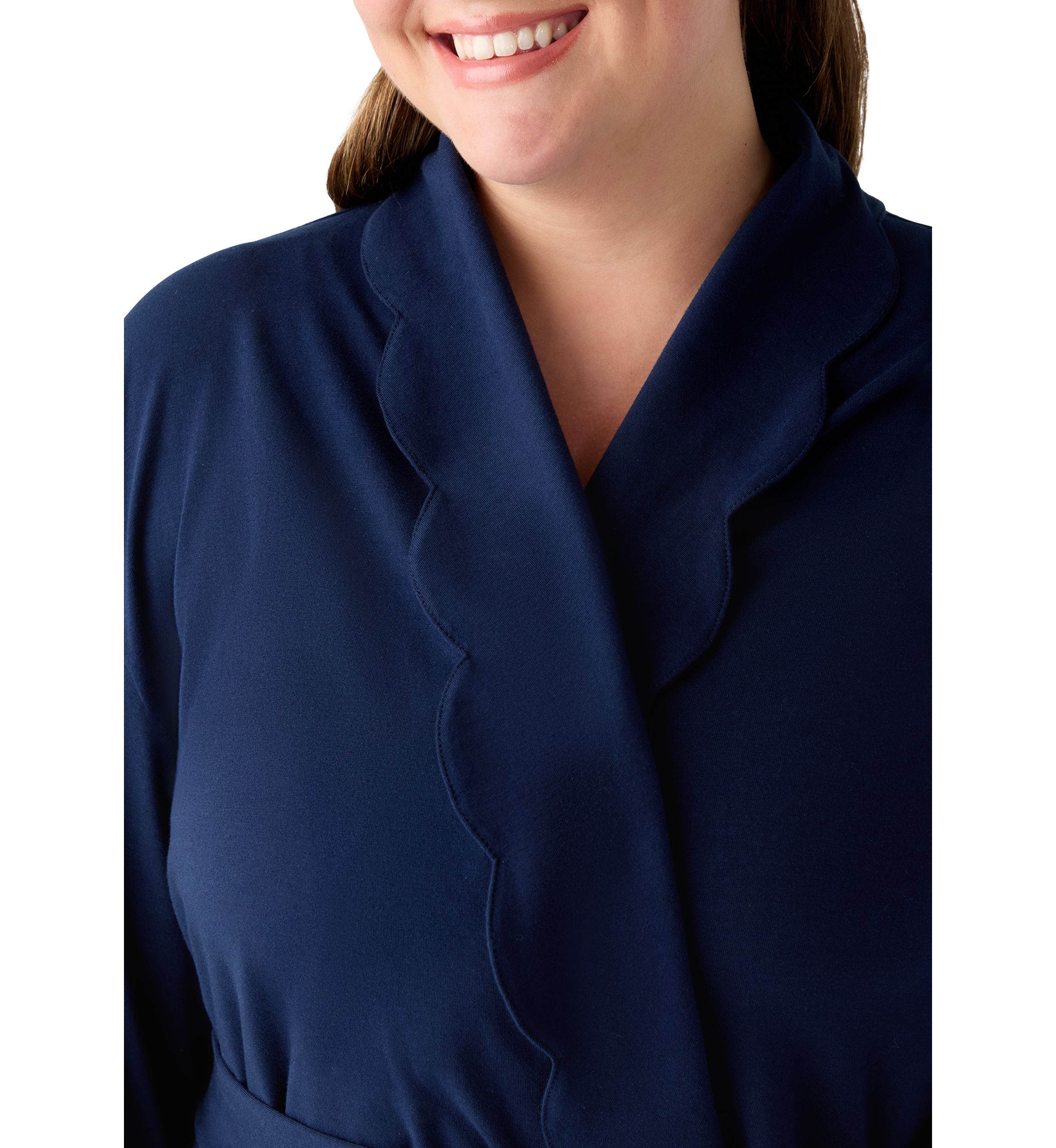 Plus Size Scalloped Robe