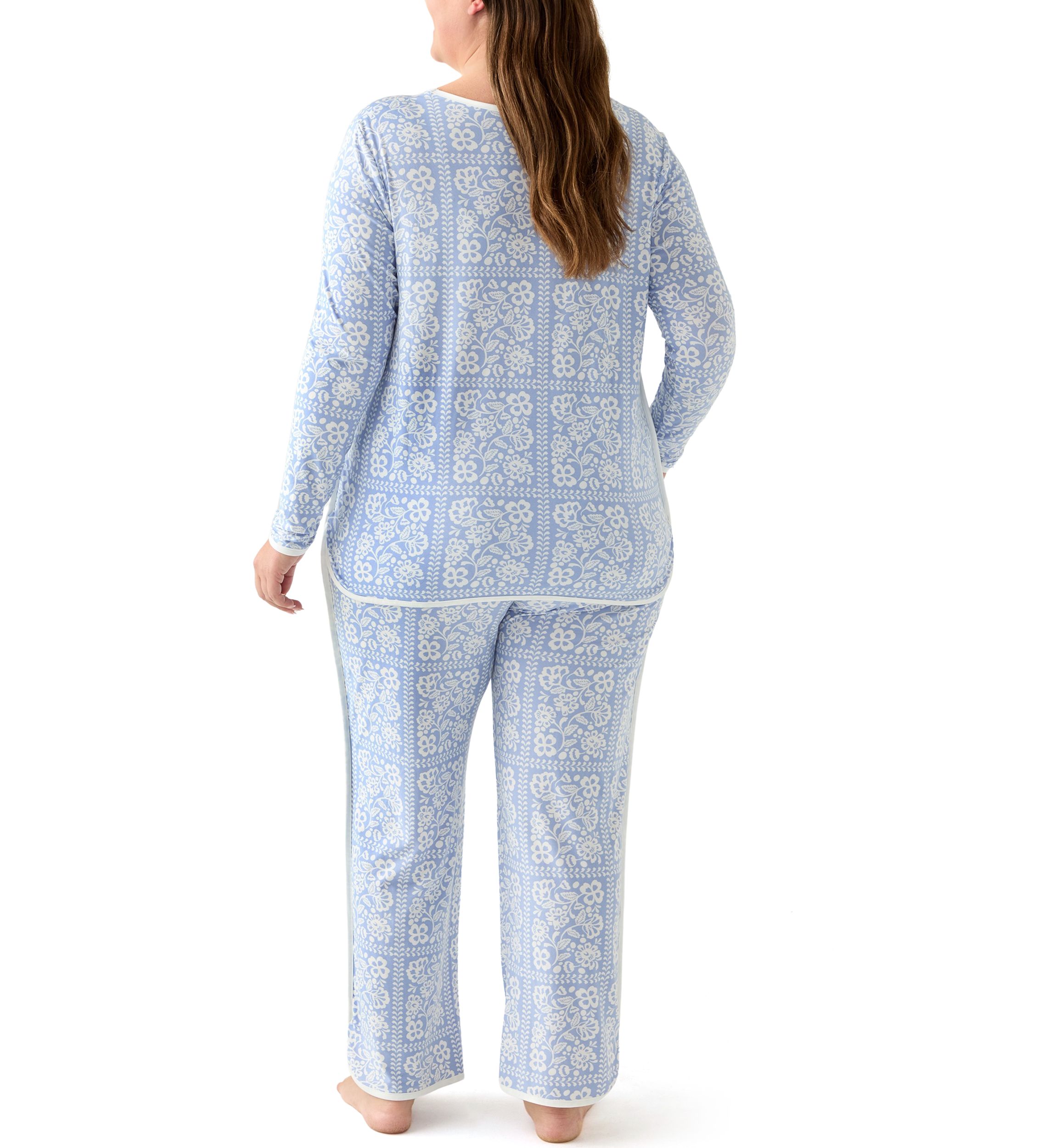Plus Size Long Sleeve Pajama Top & Pants Set
