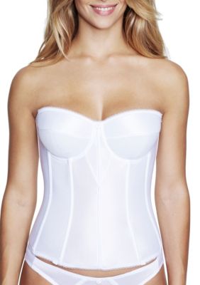 Carnival Women's Full-Figure Satin-Corset Bra, White, 34C