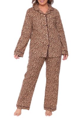 Plus 2 Piece Flannel Pajama Set