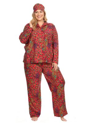 White Mark Plus Size 3 Piece Pajama Set Belk