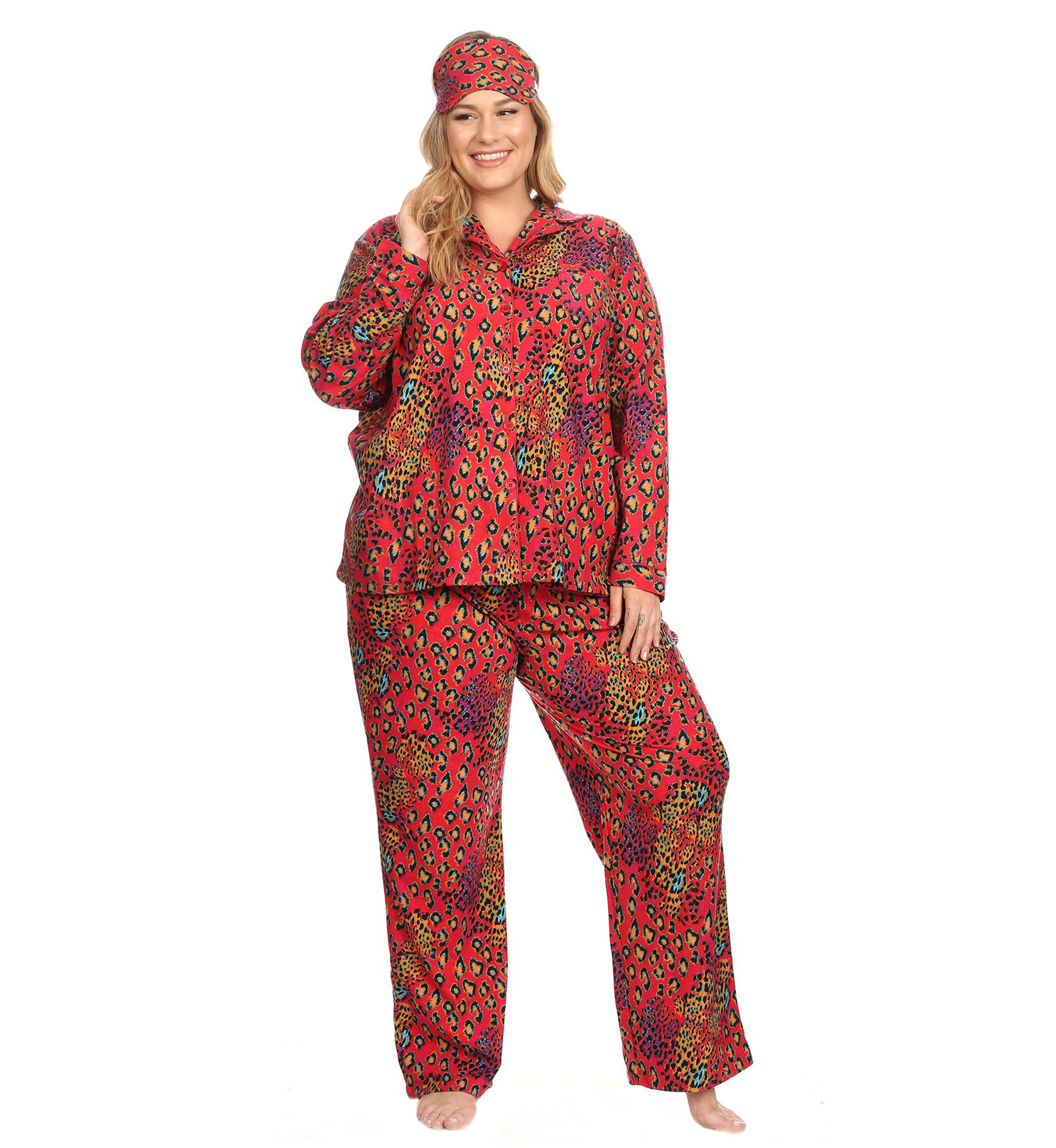 Plus Size 3 Piece Pajama Set