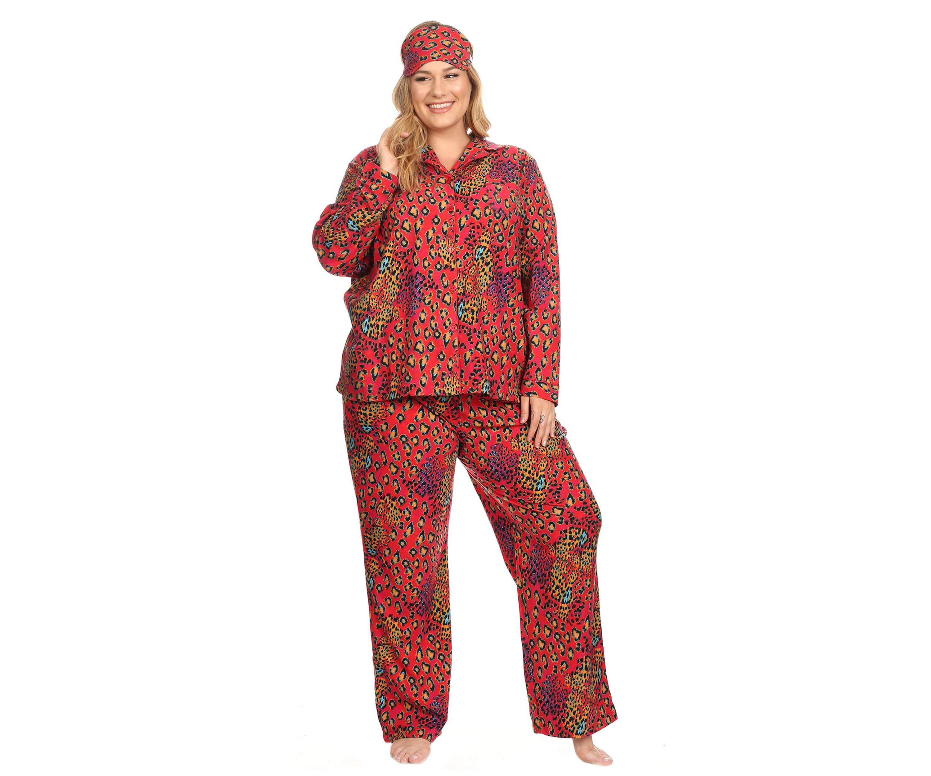 Plus Size 3 Piece Pajama Set
