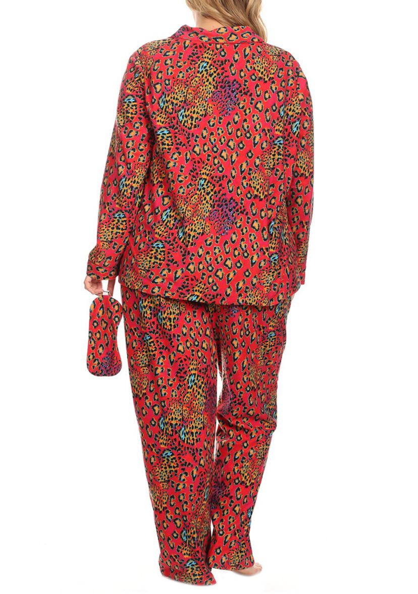 Plus Size 3 Piece Pajama Set