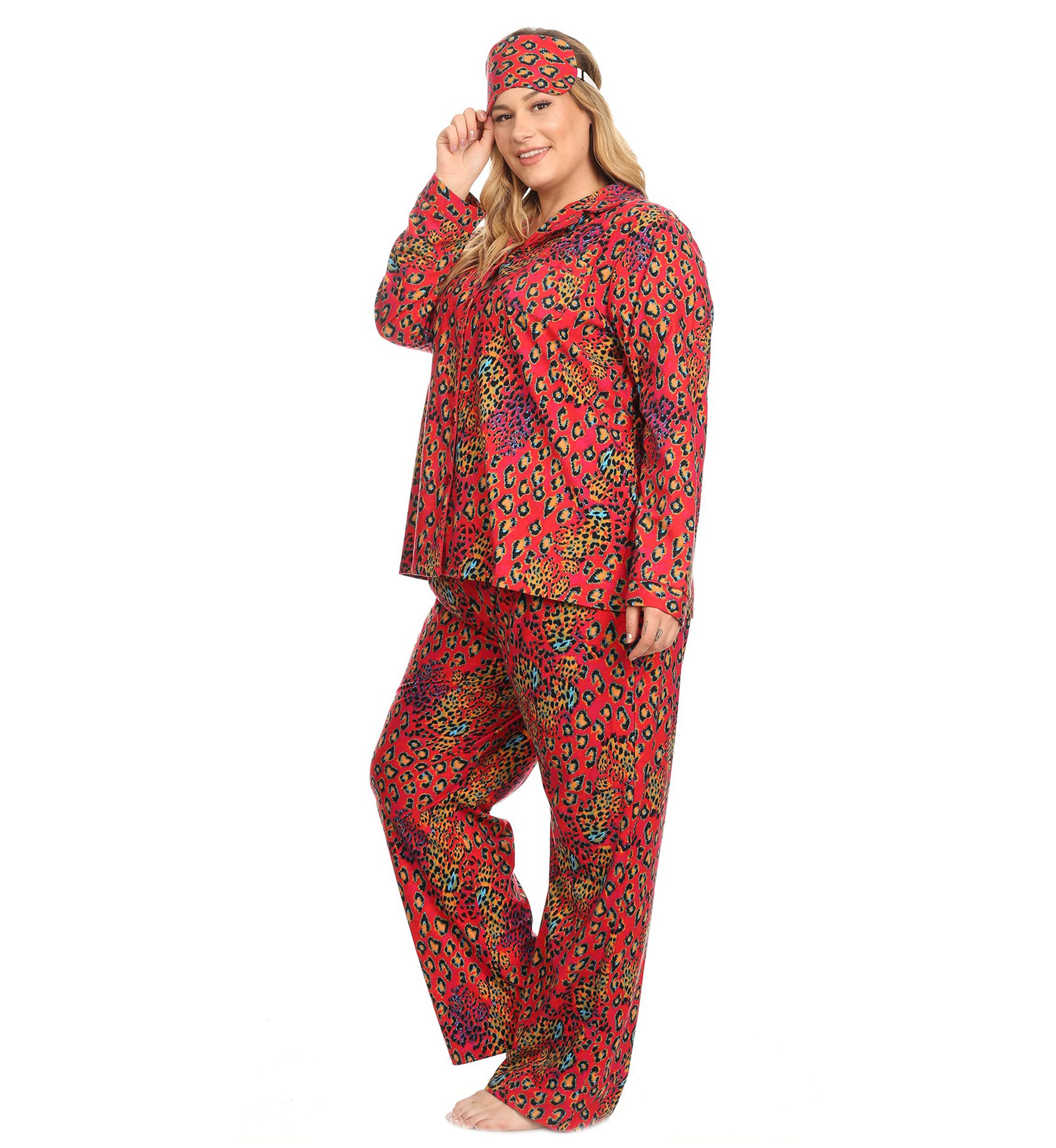 Plus Size 3 Piece Pajama Set