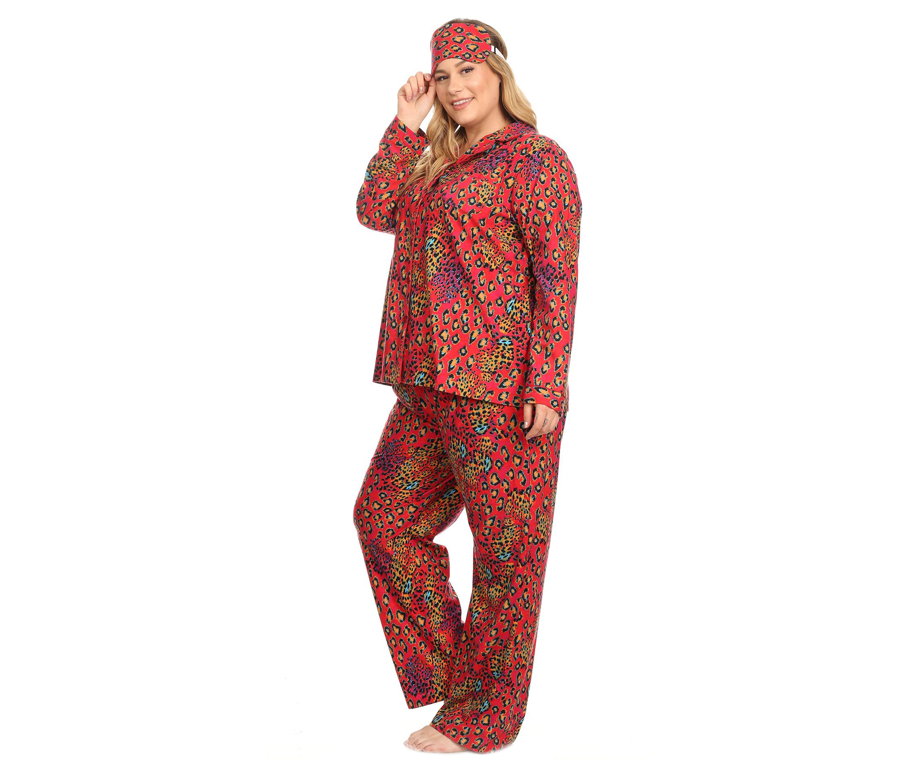 Plus Size 3 Piece Pajama Set