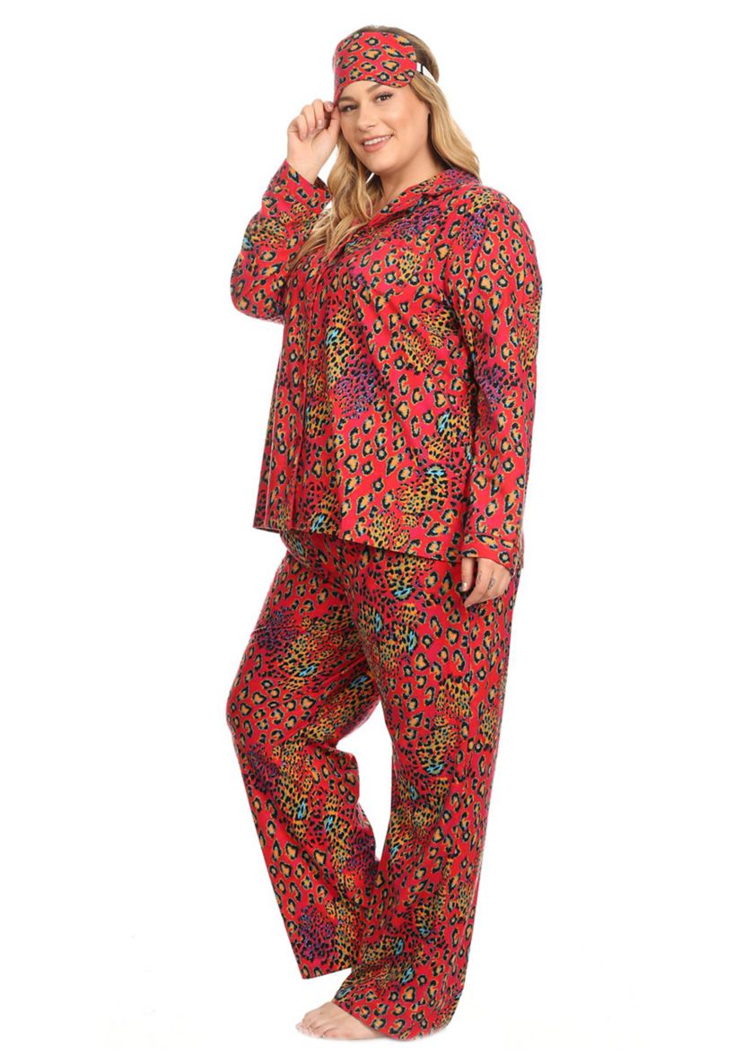 Plus Size 3 Piece Pajama Set