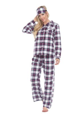 White Mark Women's 3 Piece Pajama Set, XL