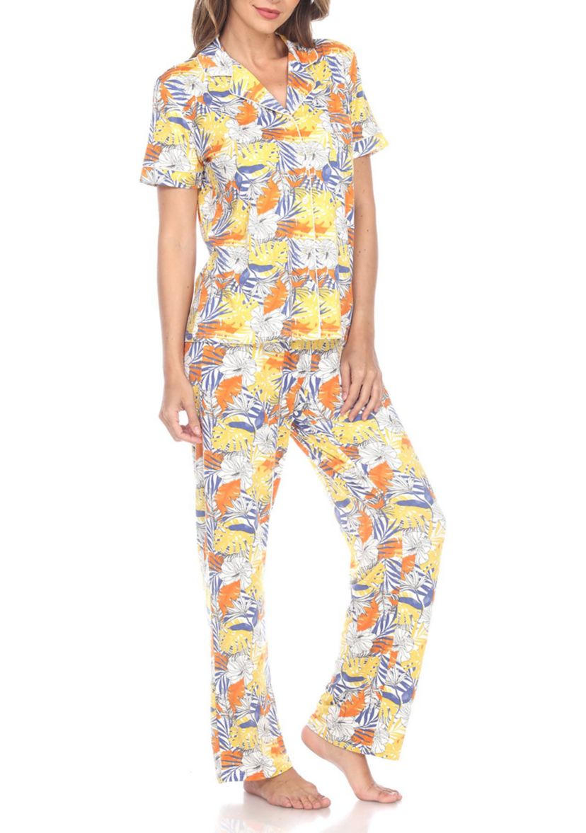 Tropical Print Pajama Set