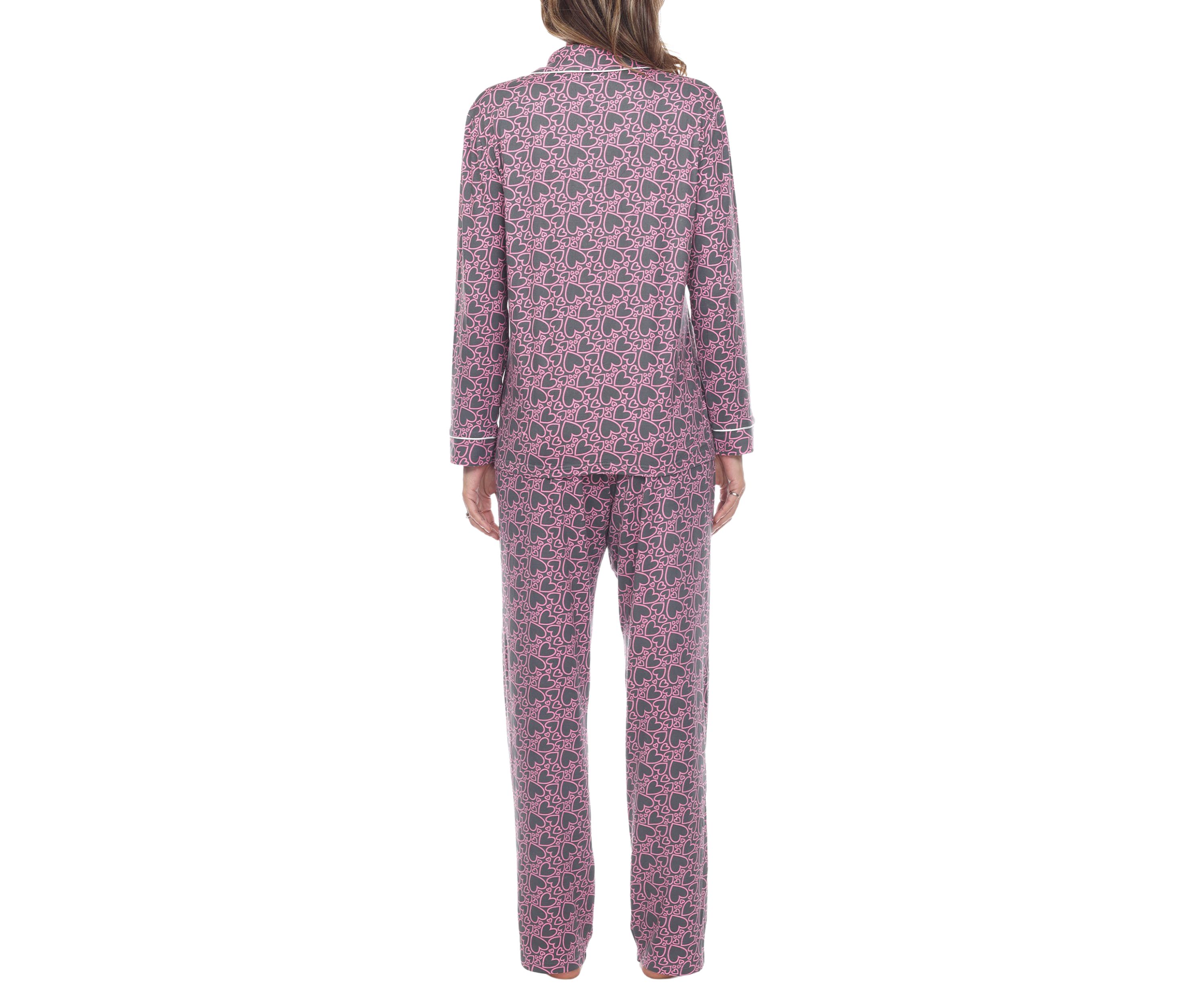 Long Sleeve Heart Print Pajama Set