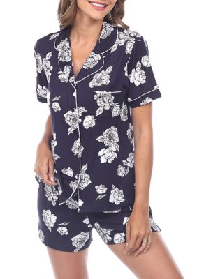 White Mark Short Sleeve Floral Pajama Set | belk