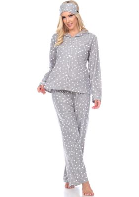 White Mark Women's Three-Piece Pajama Set