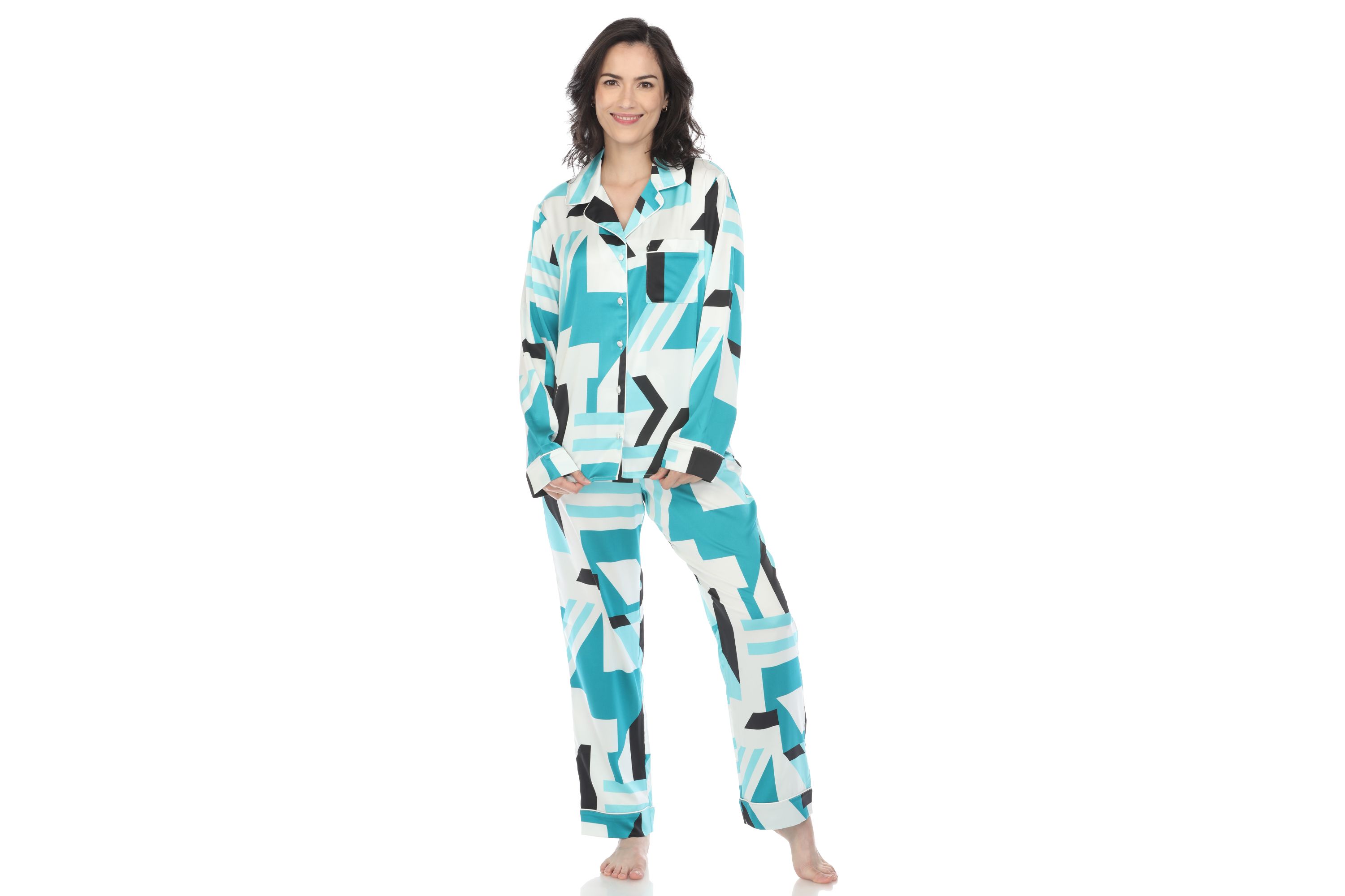 Printed Satin Pajama Set