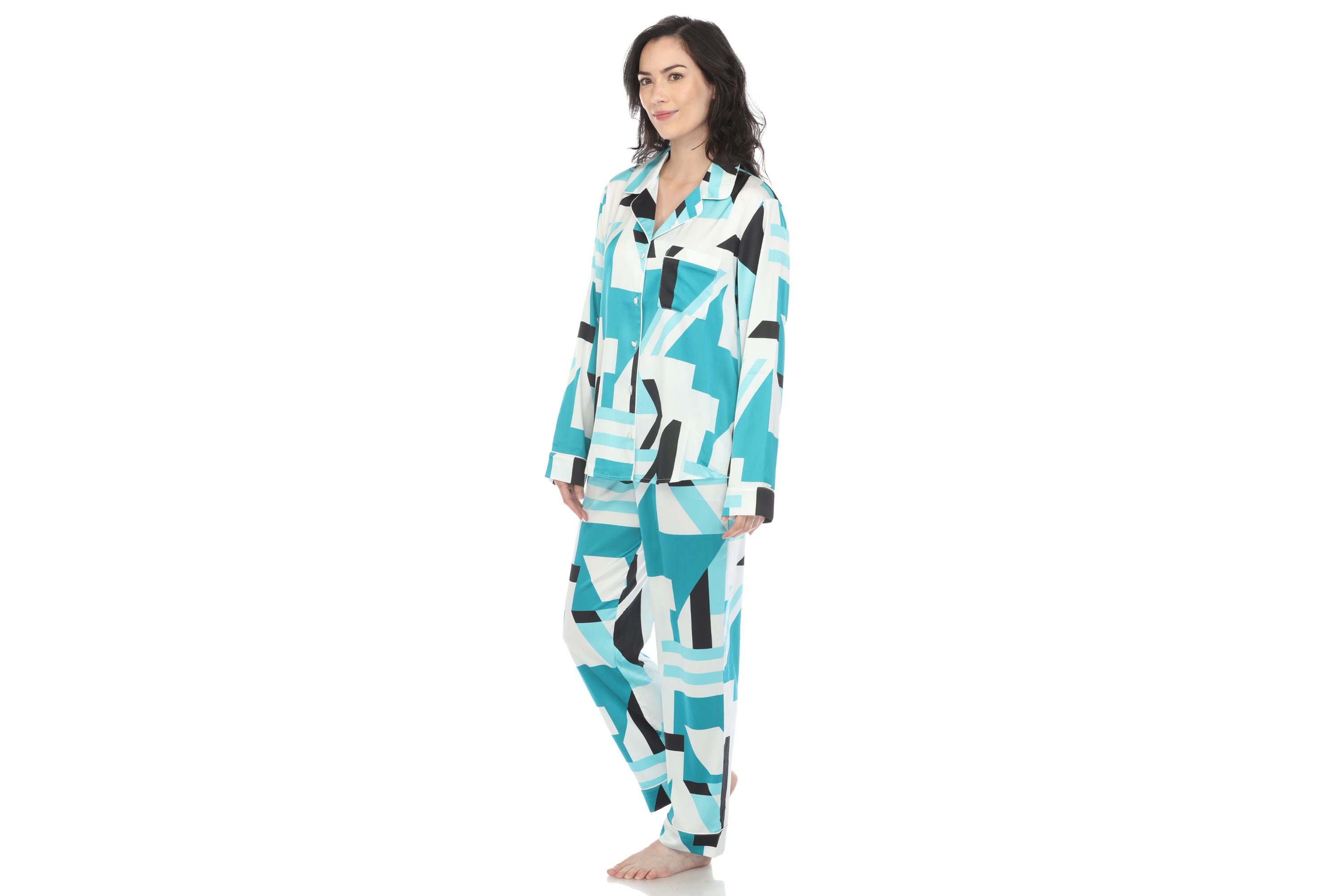 Printed Satin Pajama Set
