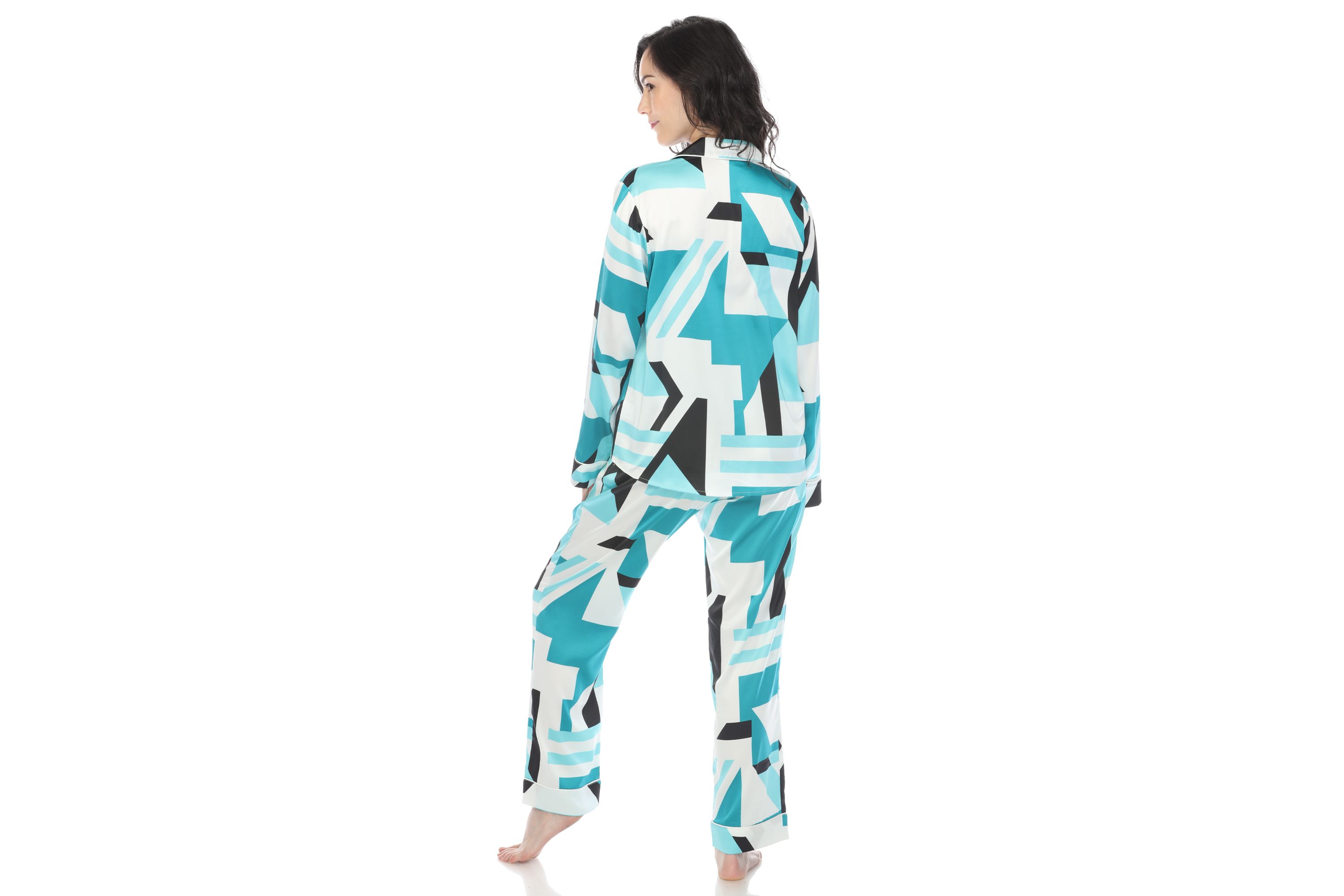 Printed Satin Pajama Set