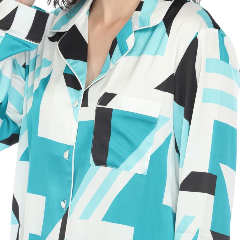 Printed Satin Pajama Set