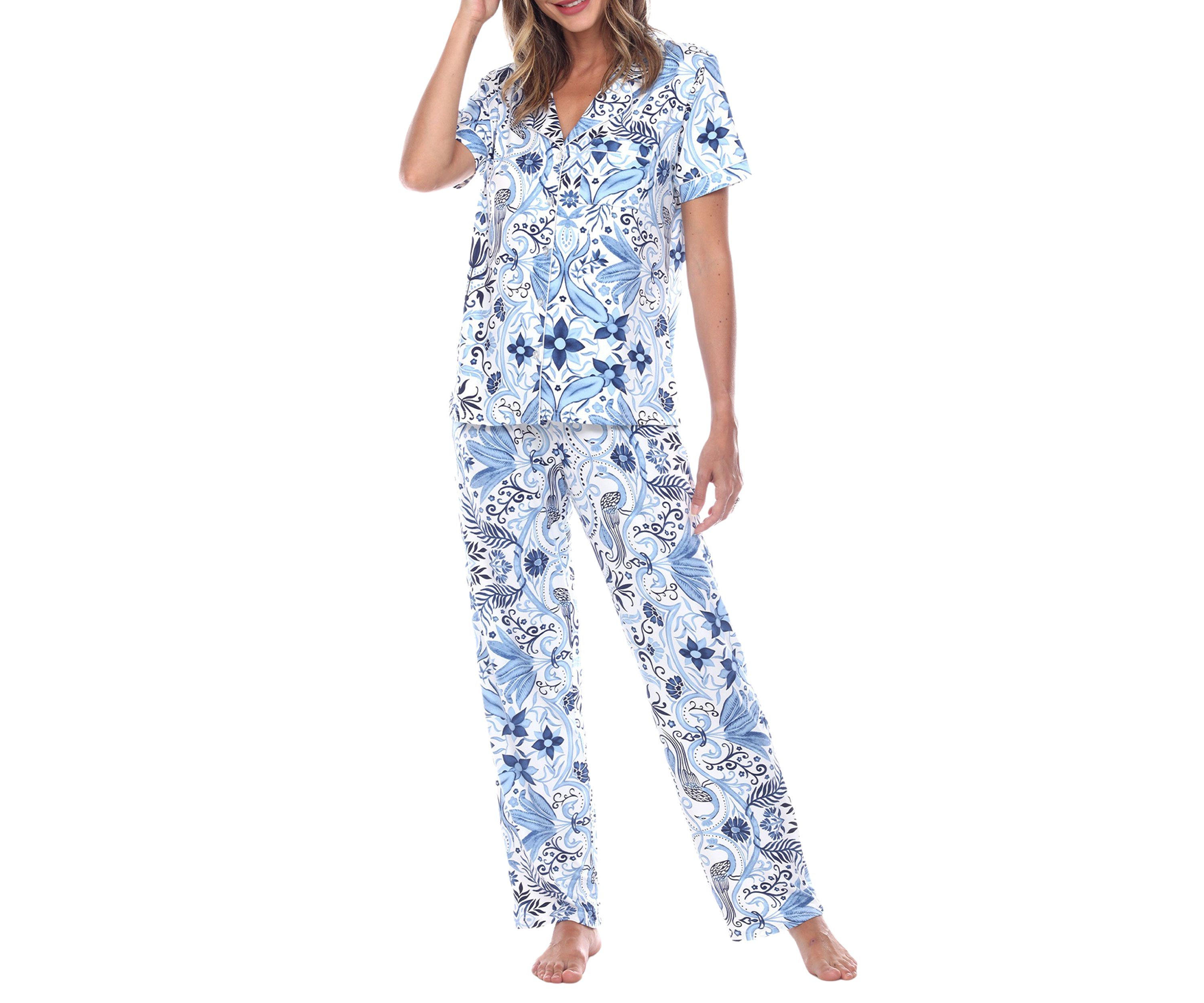 Short Sleeve & Pants Tropical Pajama Set