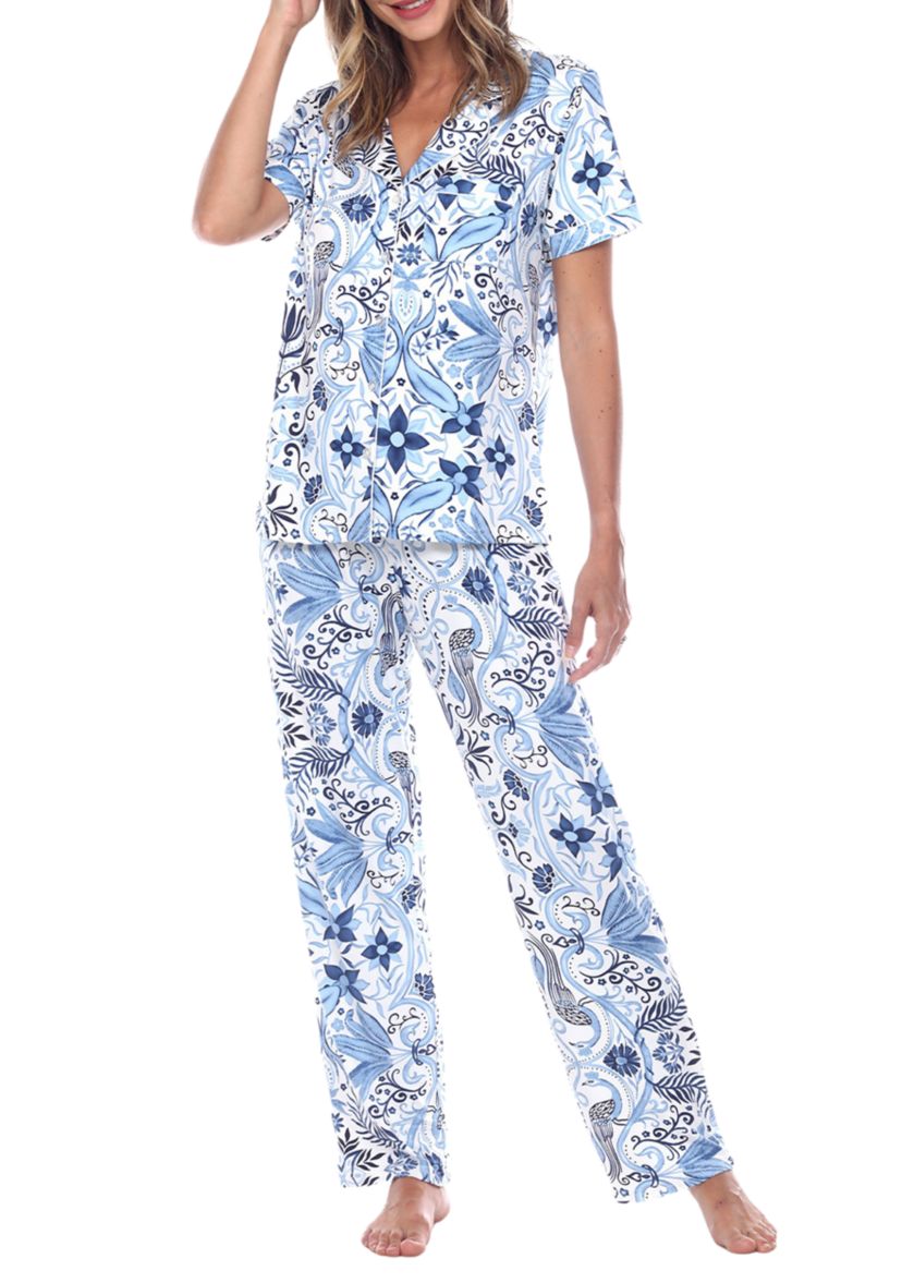 Short Sleeve & Pants Tropical Pajama Set