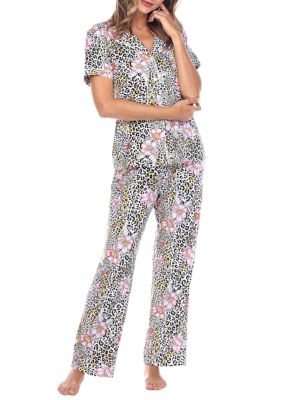 Short Sleeve & Pants Tropical Pajama Set