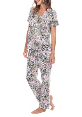 Short Sleeve & Pants Tropical Pajama Set