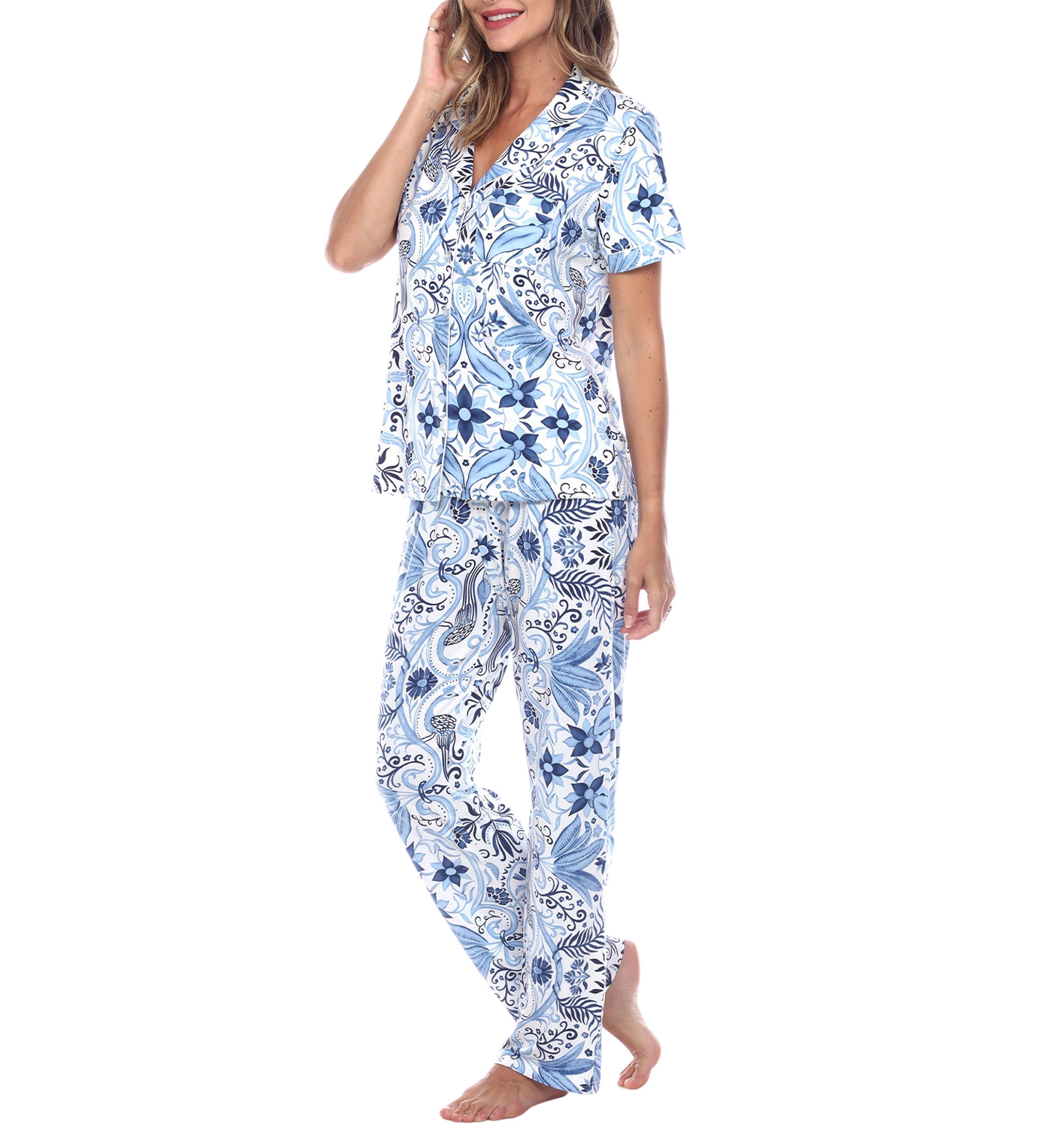 Short Sleeve & Pants Tropical Pajama Set