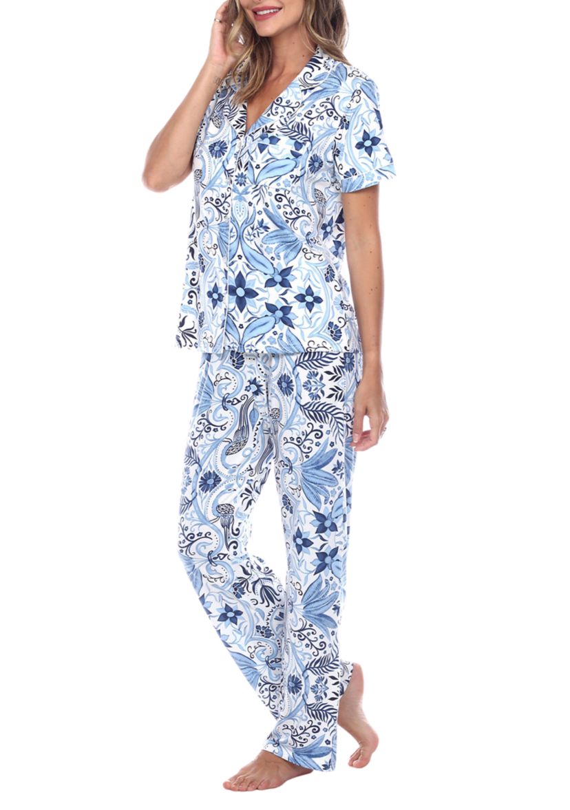 Short Sleeve & Pants Tropical Pajama Set