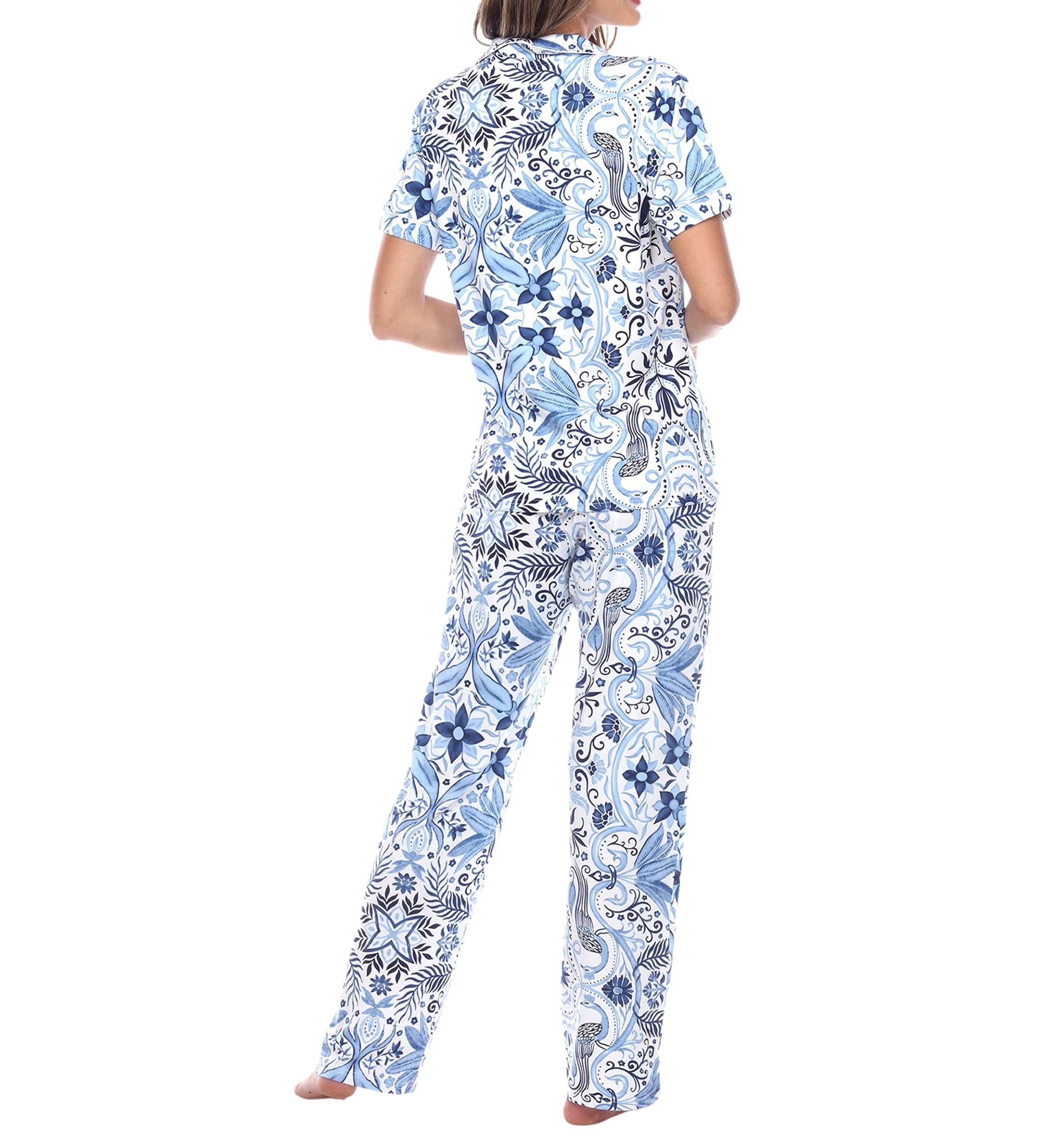 Short Sleeve & Pants Tropical Pajama Set