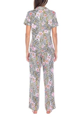 Short Sleeve & Pants Tropical Pajama Set