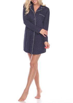 White Mark Women's Long Sleeve Nightgown