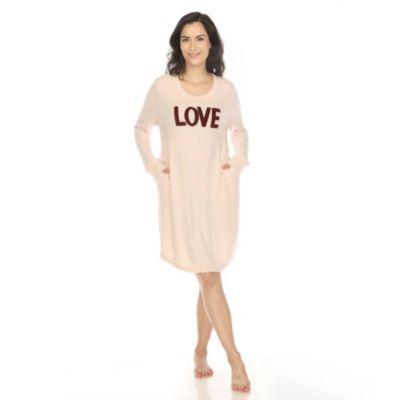 White Mark Women's Long Sleeve Sleep Shirt