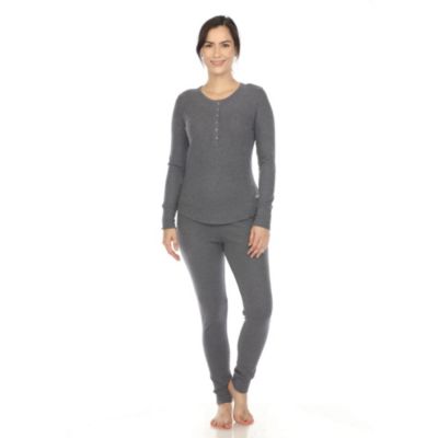 White Mark Women's Waffle Pajama Set