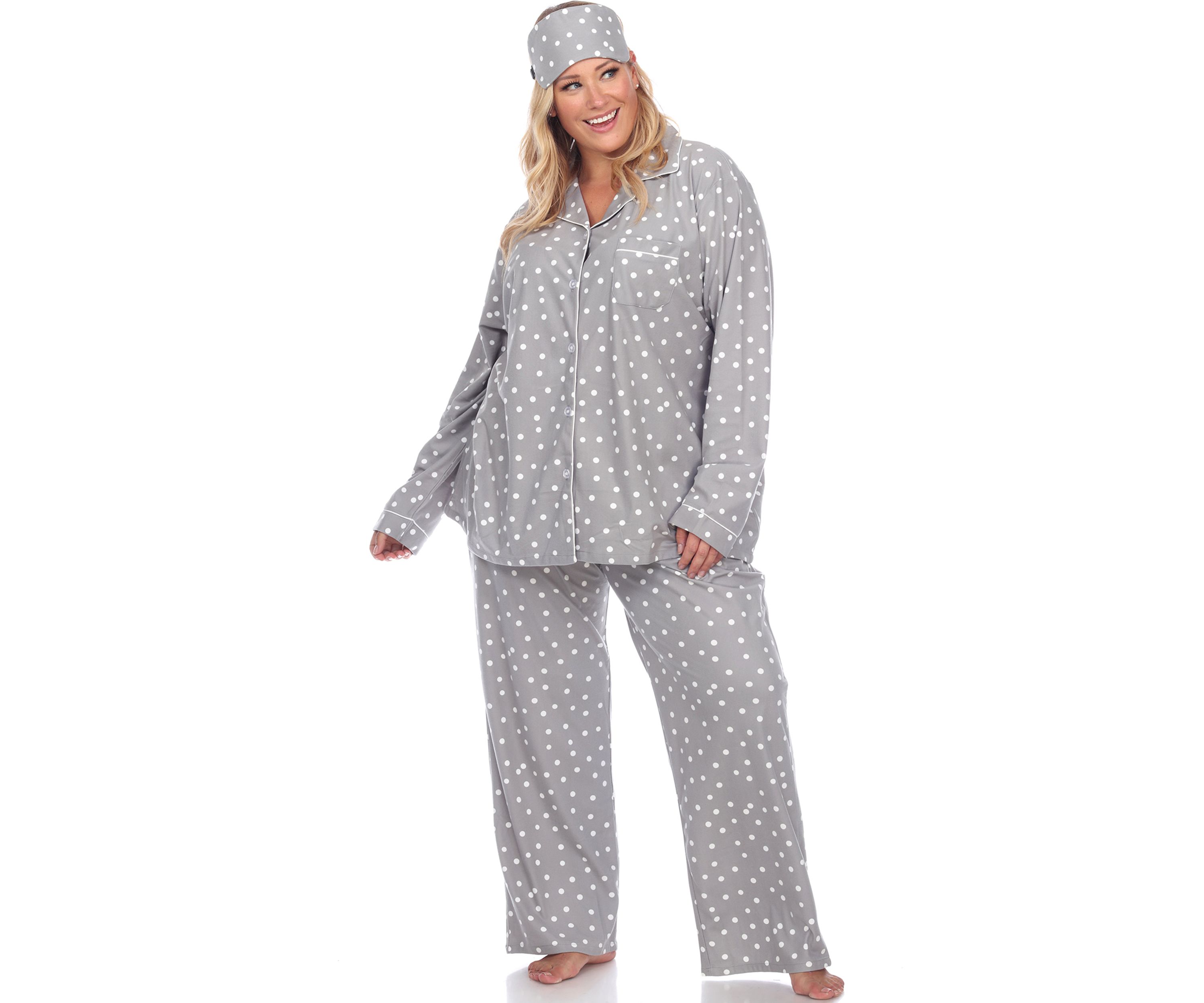 Plus Size 3 Piece Pajama Set