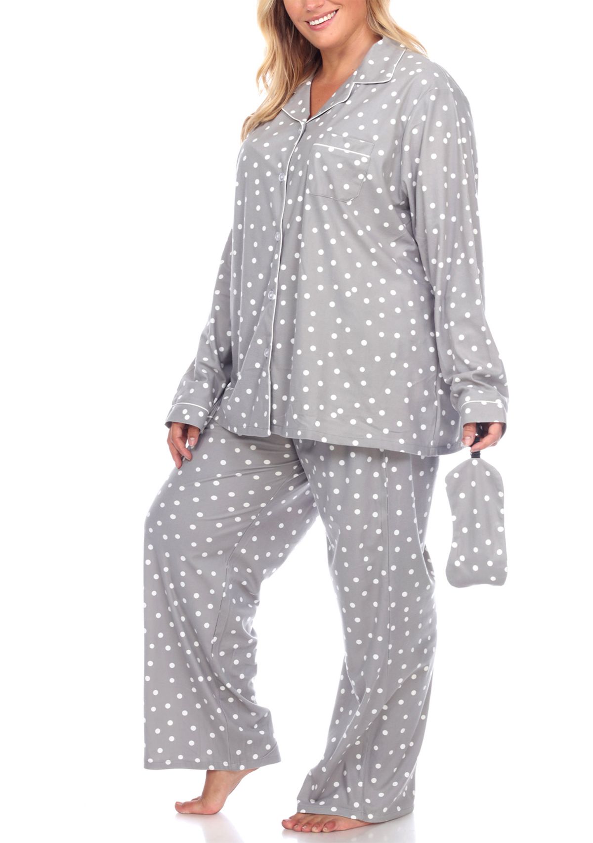 Plus Size 3 Piece Pajama Set