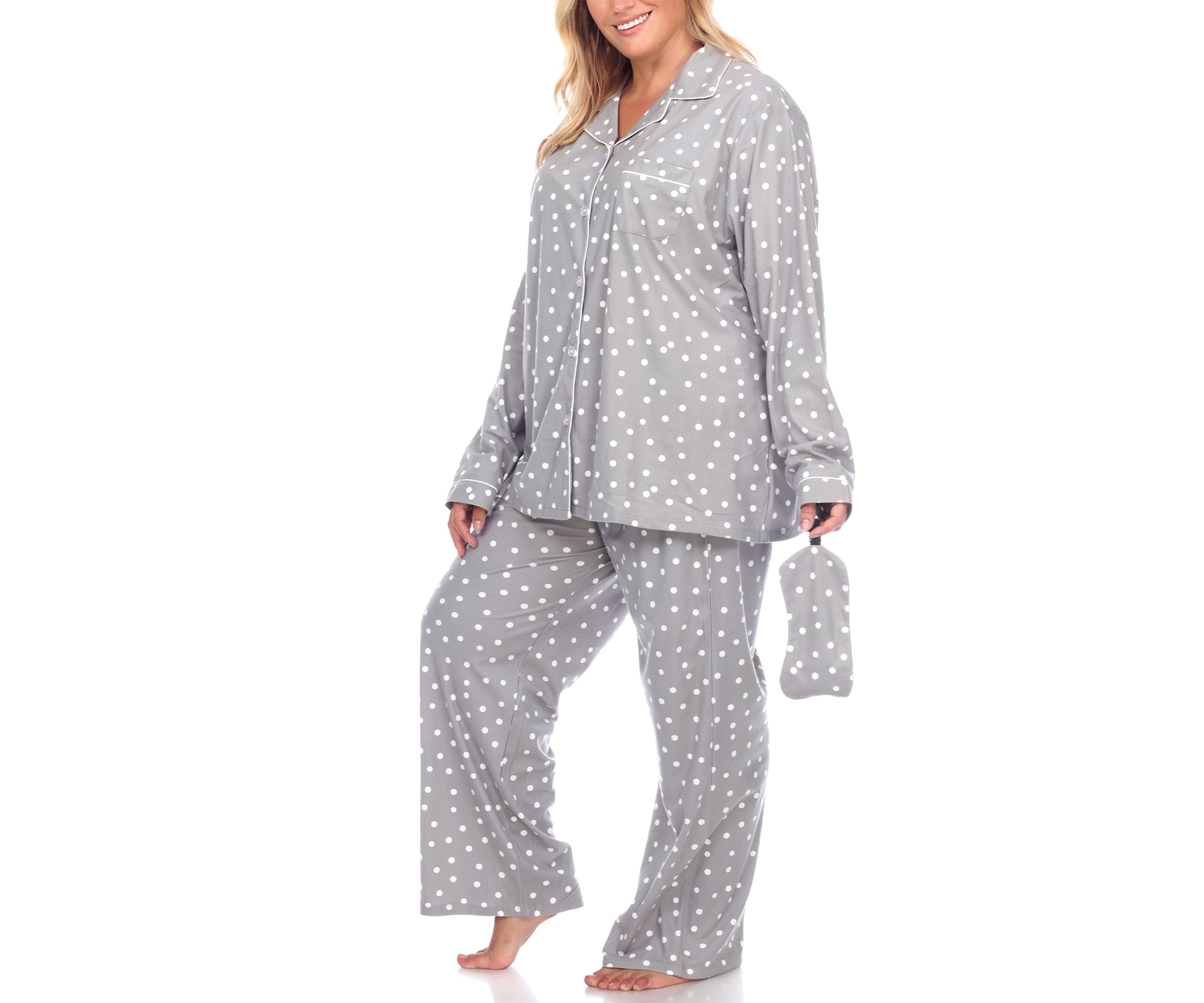 Plus Size 3 Piece Pajama Set