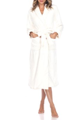White Mark Women's Cozy Lounge Robe, 2X/3X