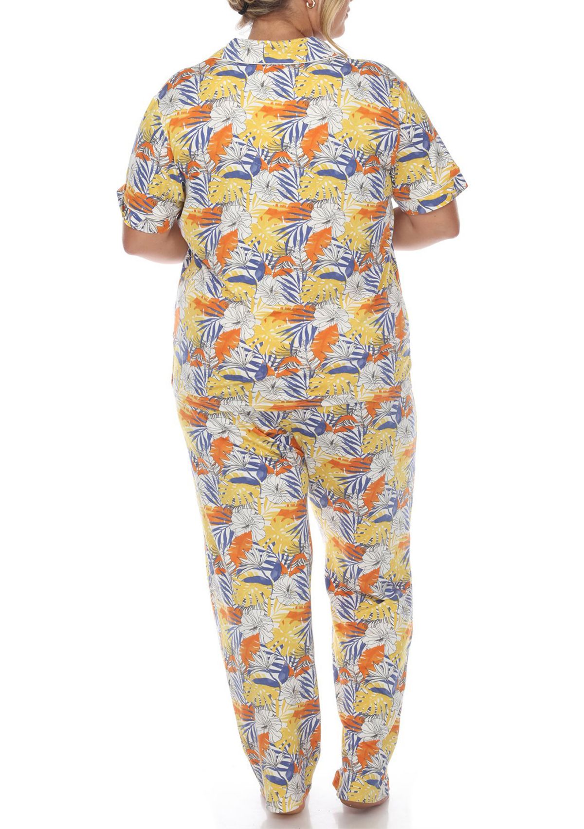 Plus Size Tropical Print Pajama Set