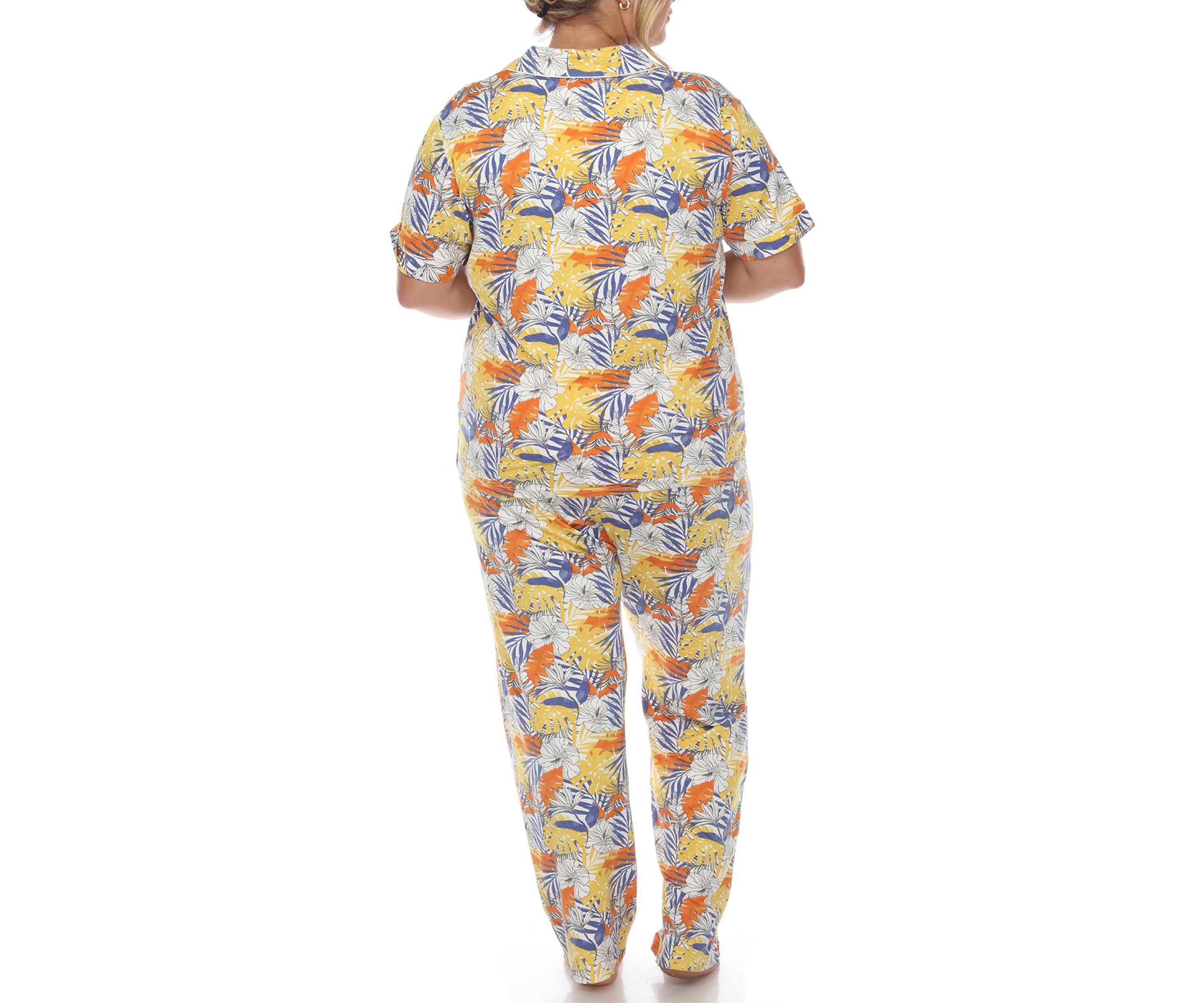 Plus Size Tropical Print Pajama Set