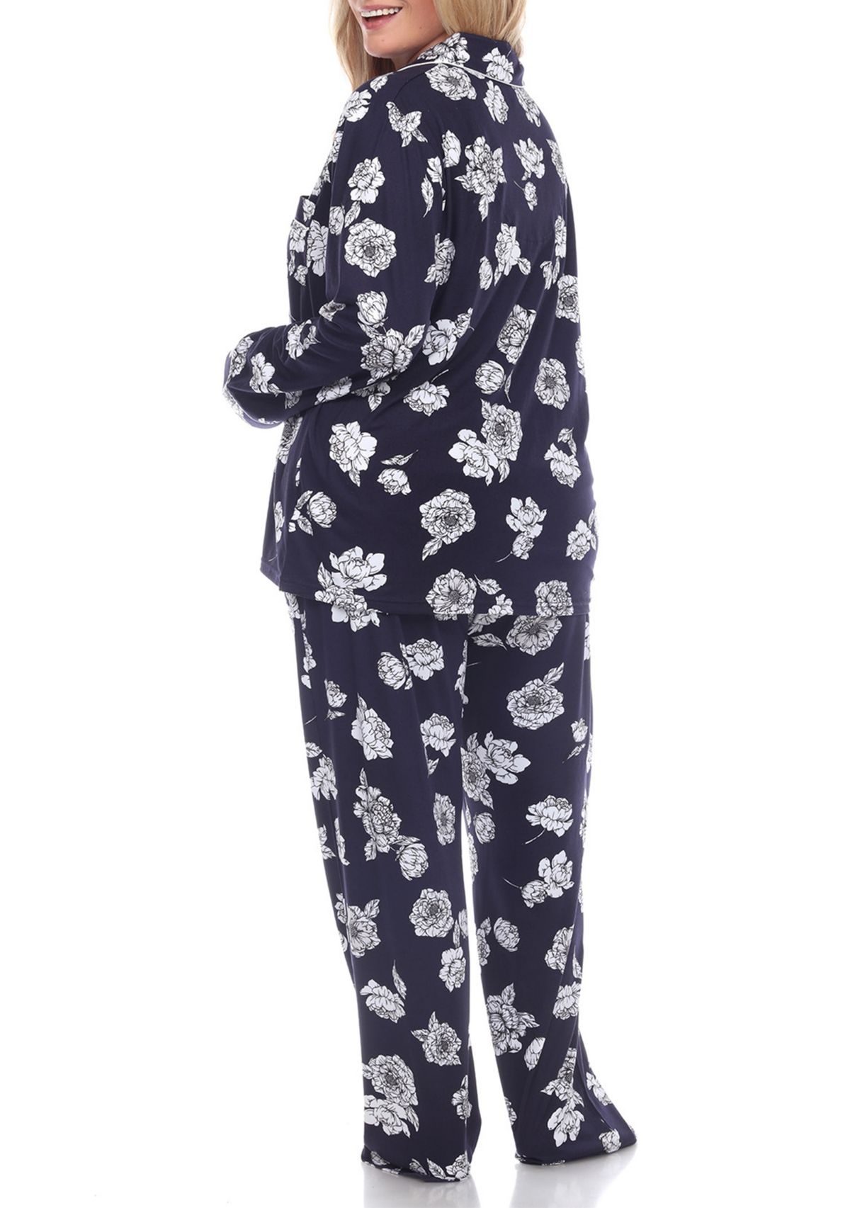 Plus Size Long Sleeve Floral Pajama Set