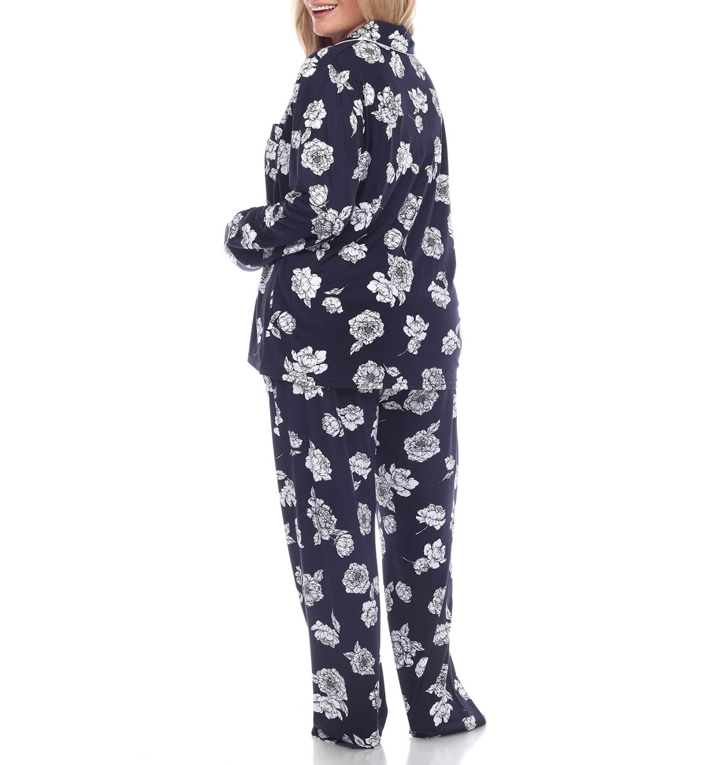 Plus Size Long Sleeve Floral Pajama Set